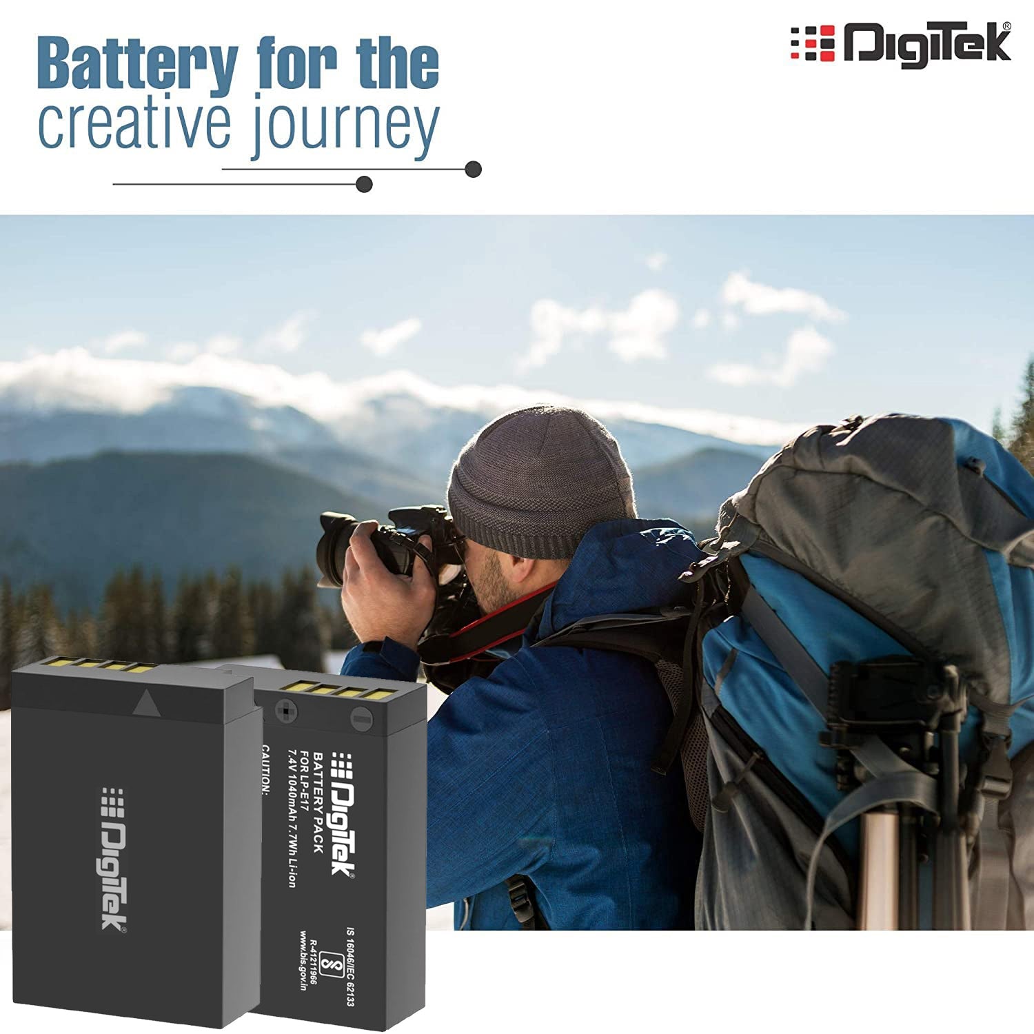 Digitek (LP-E17) Lithium-ion Rechargeable Battery Pack for DSLR Camera, Compatibility - EOS 750D, EOS 760D, EOS 800D, EOS 77D & More - Digitek