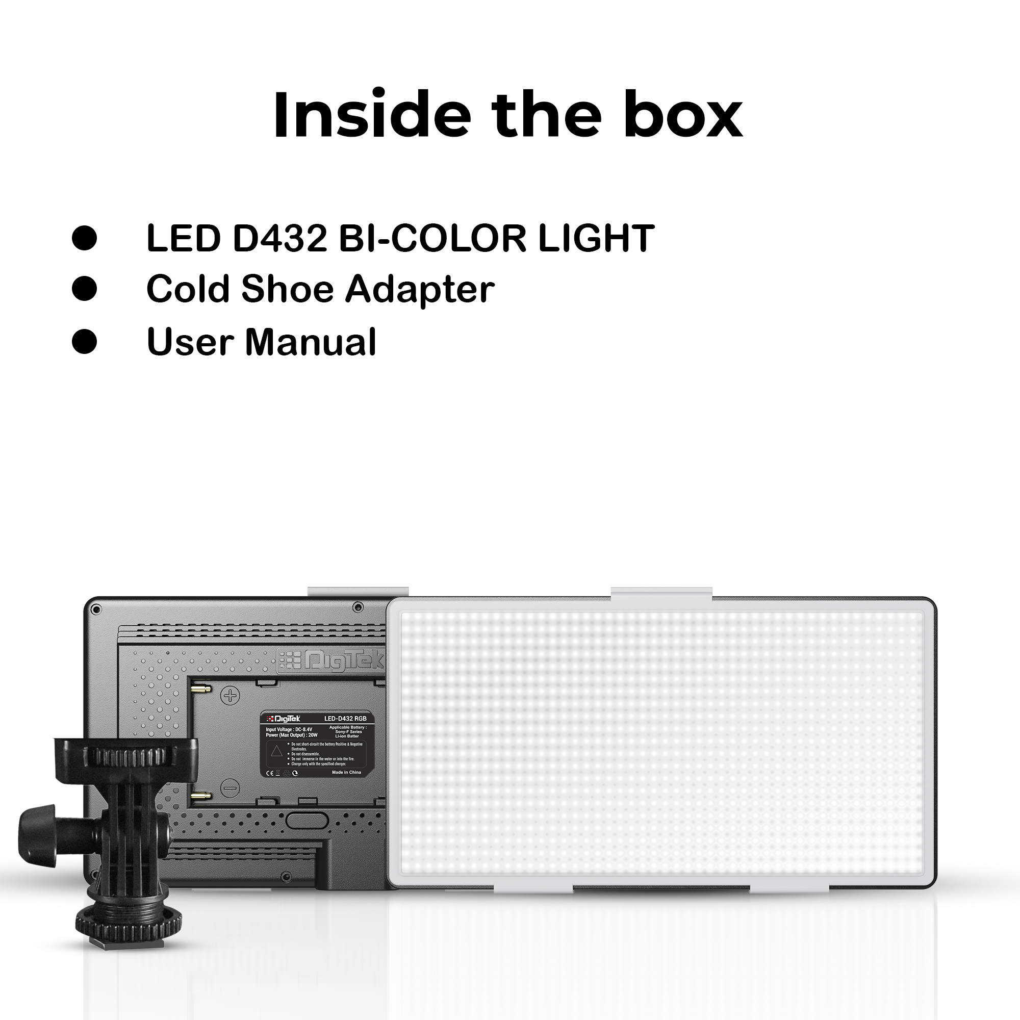 Digitek (LED-D432 Bi) Portable Bi-Color LED Video Light LED-D432Bi (Battery Not Included)