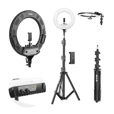 Digitek (DRL-18H C) Professional 46 CM (18" inch) Big LED Ring Light with Stand, 2 color modes Dimmable Lighting