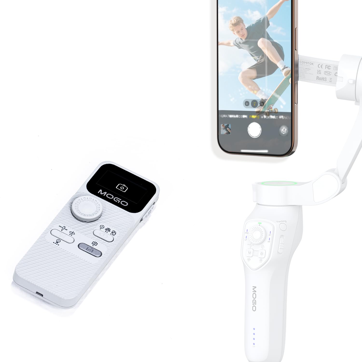 MOGO Wireless Remote Control, Free Your Hands, Professional Photography Accessory Control Pan/Tilt Movement, Switch Modes, Toggle Front/Rear Cameras and Zoom, Only Compatible with MOGO