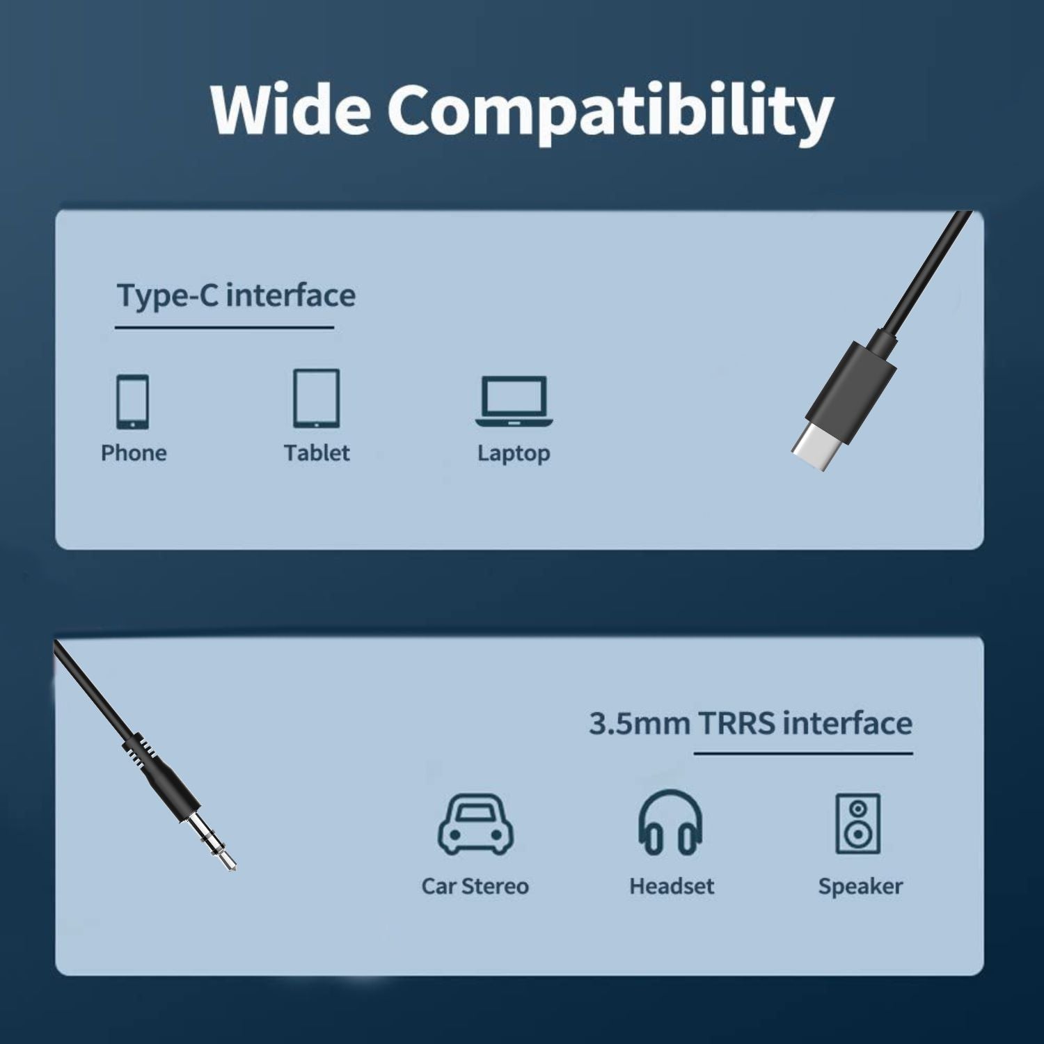 Digitek Type-C to 3.5mm TRS cable for Microphones to be used with Camera - Digitek