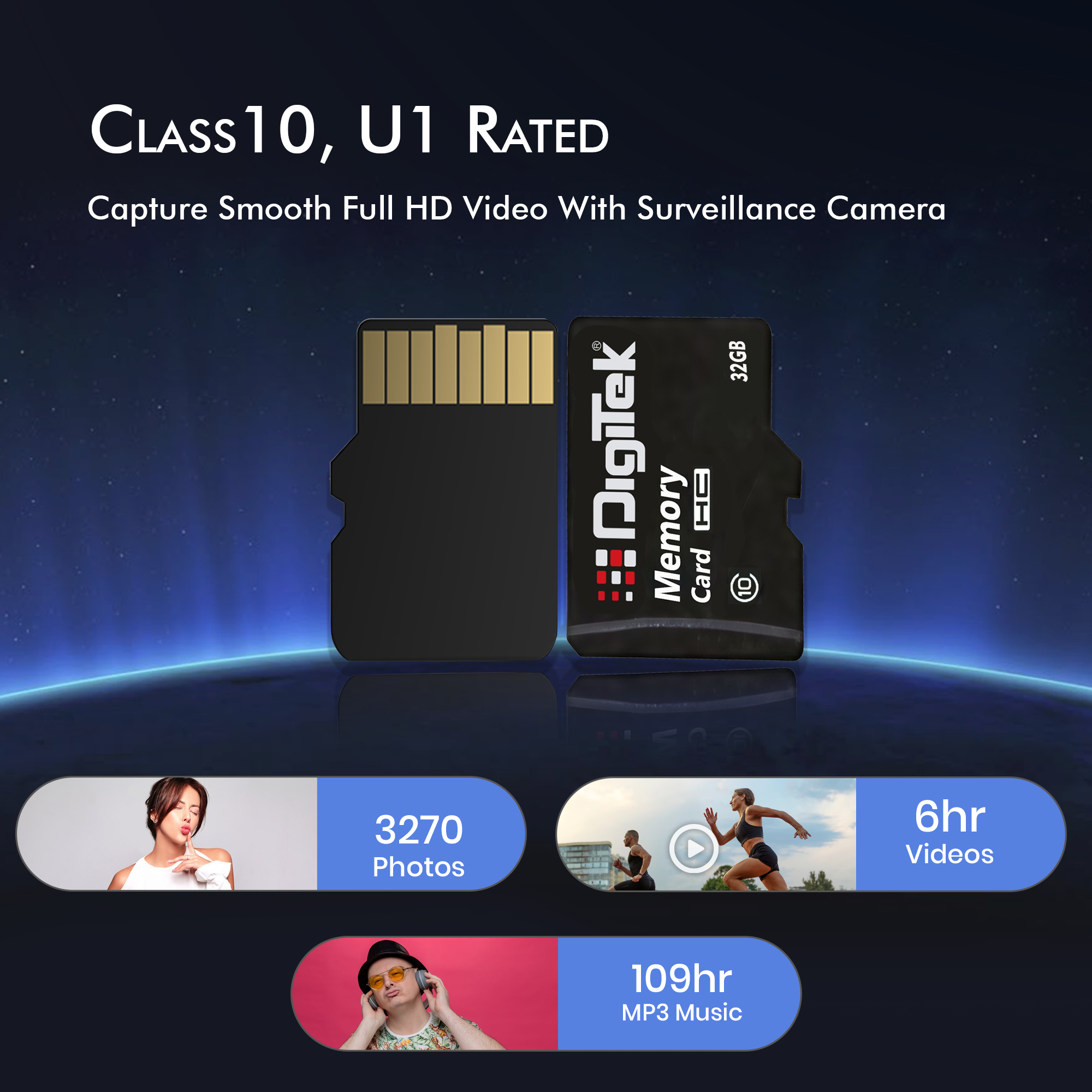 Digitek (DTF 32GB C10) Micro SDHC 32GB UHS-I Memory Card – A1, Class 10, 100MB/s Speed, Waterproof, Shockproof, X-Ray Safe, Ideal for Smartphones, Cameras, CCTV & More