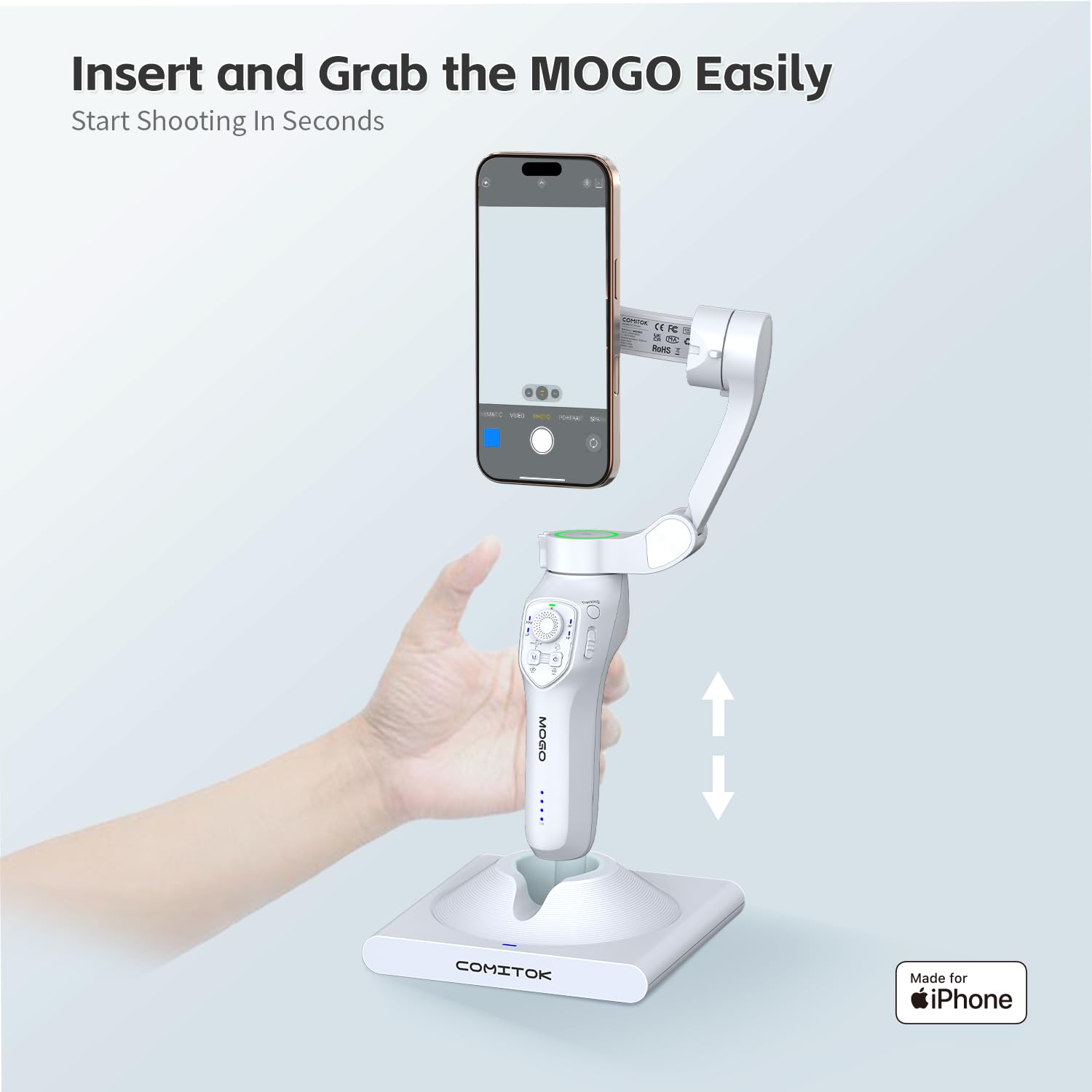 Gimbal Stabilizer Dock for MOGO Charging Dock with Stand | Multi-Functional Desktop Charger | Charge, Store, and Showcase Your MOGO | Stable Holder for MOGO Devices