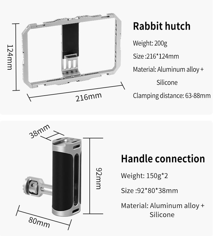 Digitek DSC 001 Aluminium Alloy Universal Type Smartphone Phone Rabbit Cage Video Stabilizer Grip Tripod Mount for Video Maker Videographer