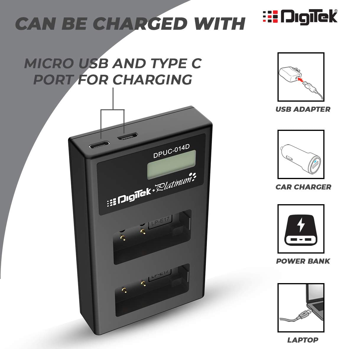 Digitek (DPUC 014S (LCD MU) LPE17 for LPE17 ) Platinum Charger DPUC 014S (LCD MU) LPE17 for LPE17 Battery - Digitek