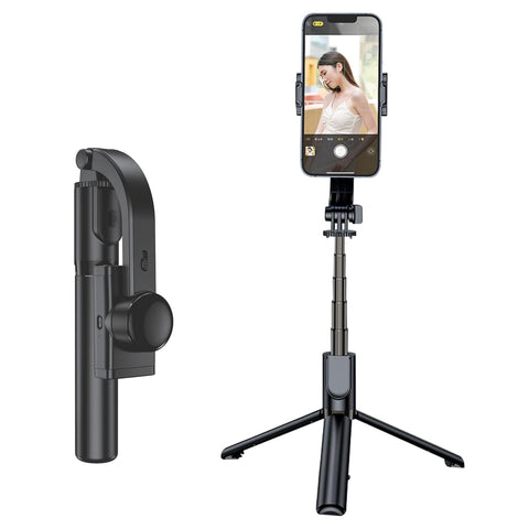 Digitek (DSG 004) Single Axis Auto Balanced Foldable Tripod Smartphone Gimbal & Selfie Stick with Bluetooth Remote & Extendable Rod Compatible with Android & iOS