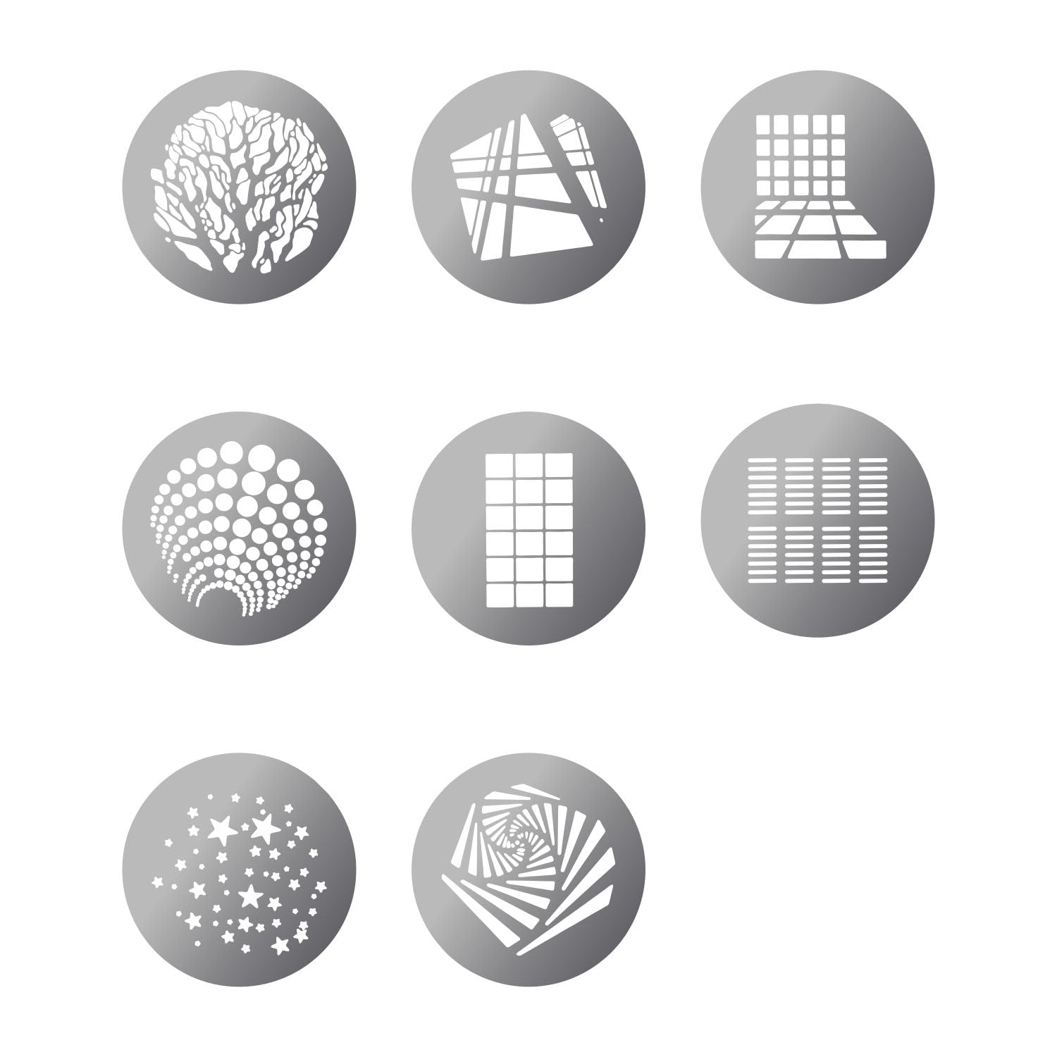 Digitek (DGS 001)Stainless Steel GOBO Pattern Kit with 8 Creative Pattern Effect for Optical Snoot - Digitek