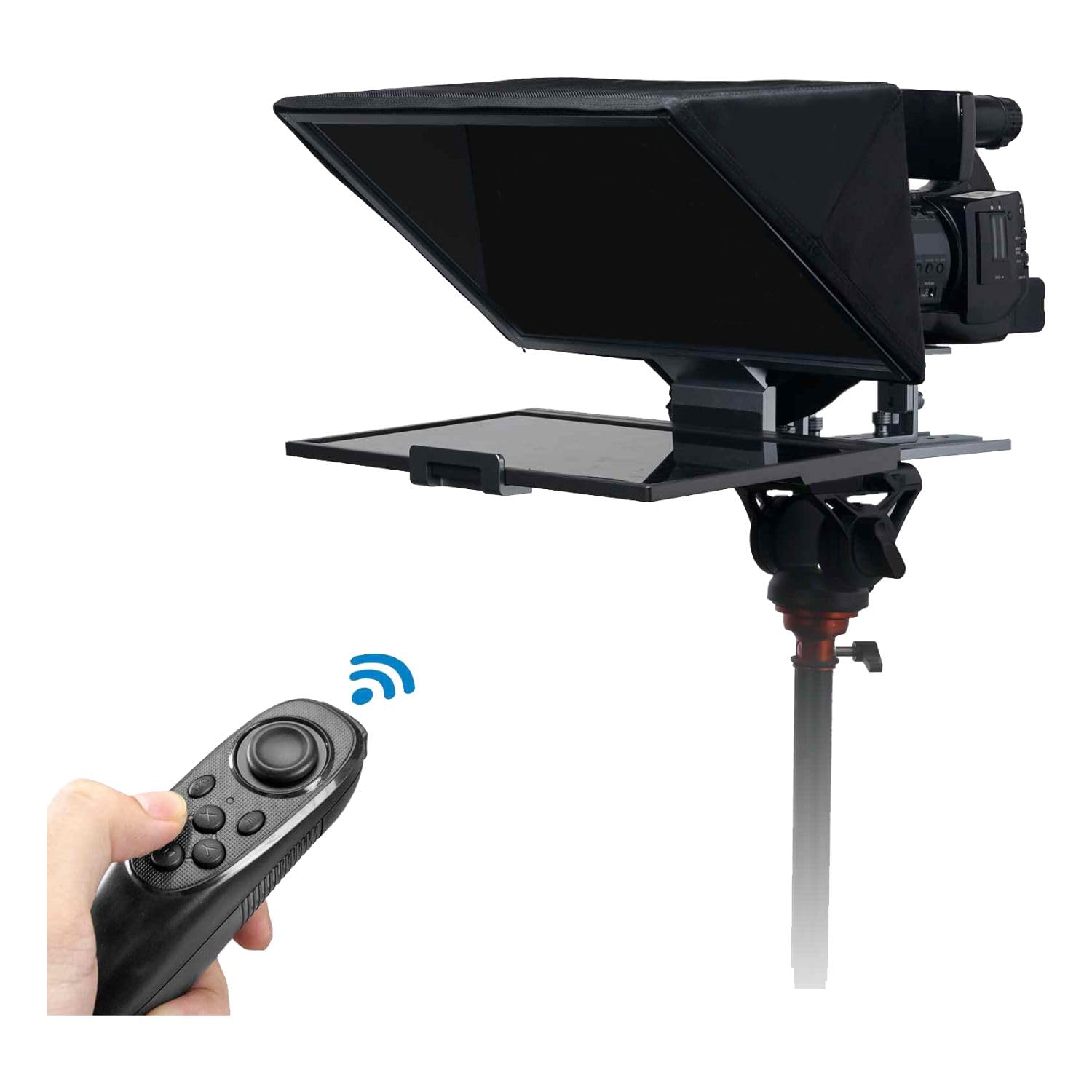 Digitek (DTP-016) 16” Digitek Teleprompter for Smartphone & DSLR Supports w/Remote Control, APP Compatible with iOS & Android System for Video Creator - Digitek