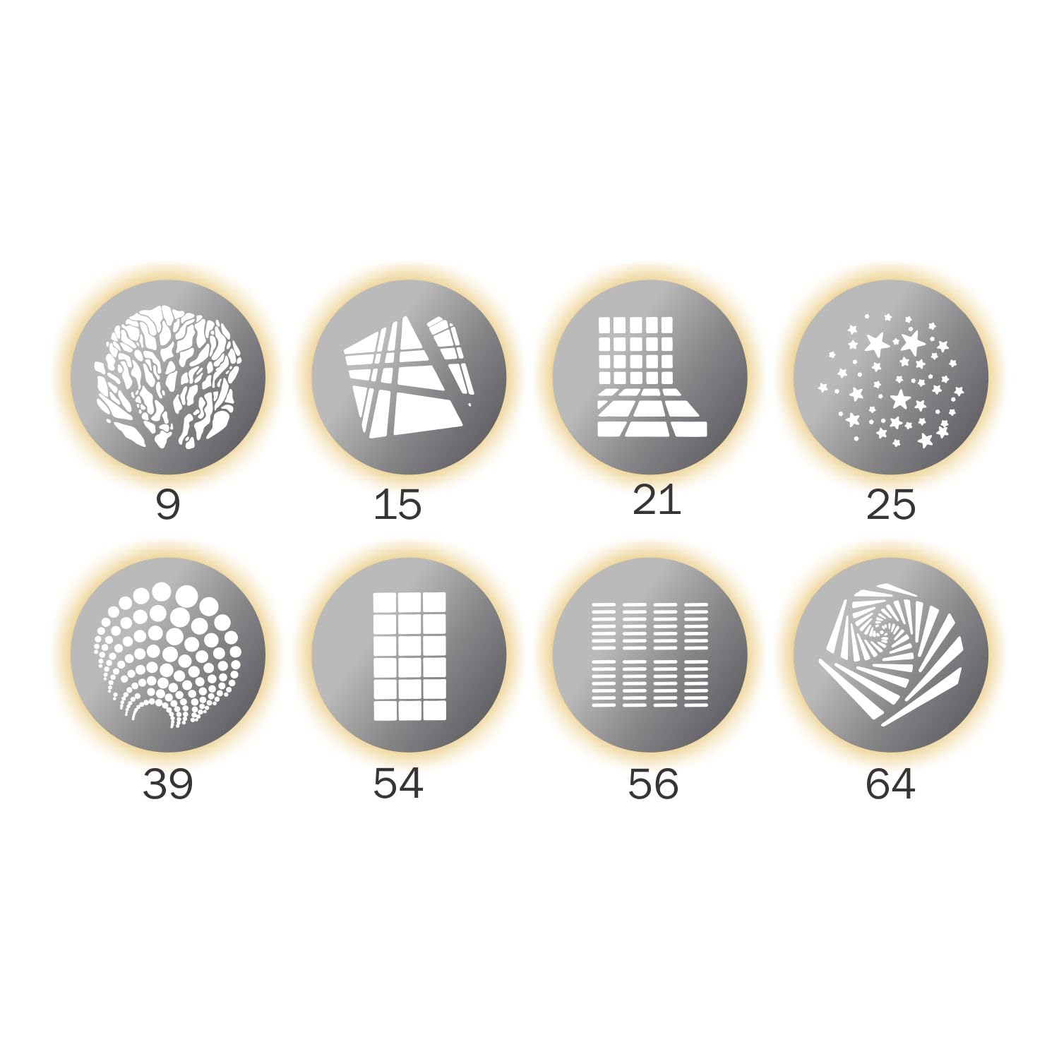 Digitek (DGS 001)Stainless Steel GOBO Pattern Kit with 8 Creative Pattern Effect for Optical Snoot - Digitek