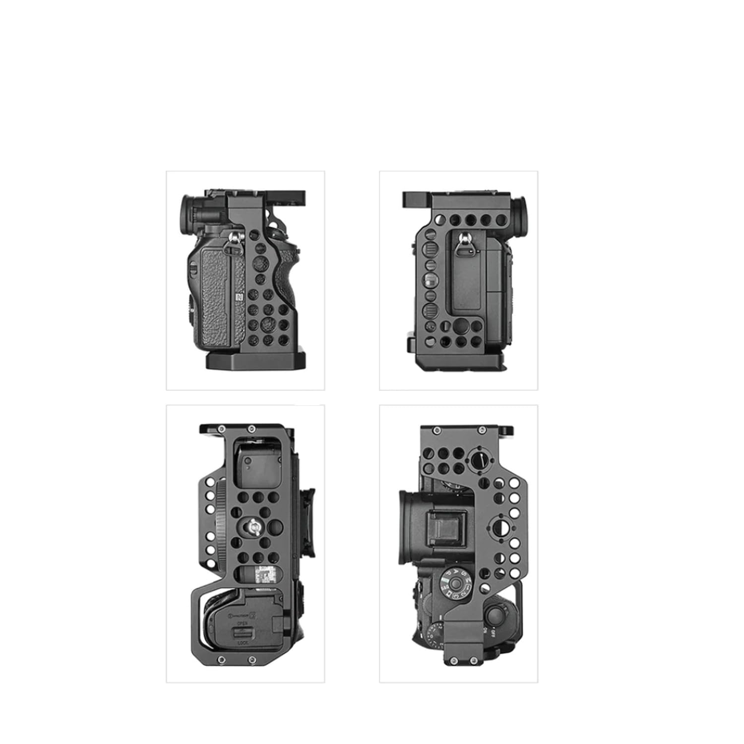 Digitek Camera Cage A7R2/R3/M3/M2/A9 Compatible with Sony A7R2 /A7R3 /A9 /A7M3 /A73 /A72 /A7M2 | Aluminum Form-Fitted Cage with HDMI Cable Clamp &amp; Quick Tripod Mounting - Digitek