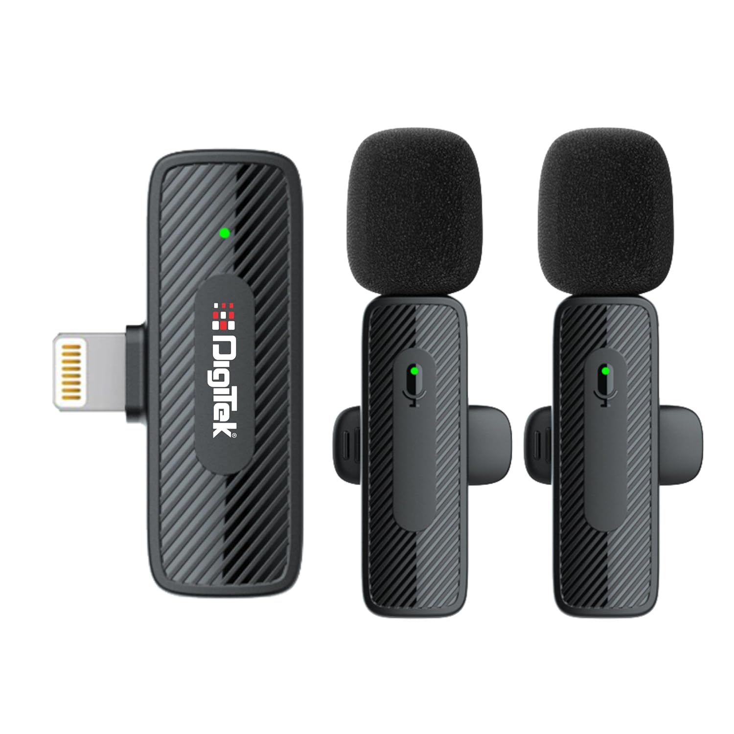 Digitek DWM-009 PRO, 2.4G 1 Receiver with Lightning Connector & Dual Respondent 2 Microphone