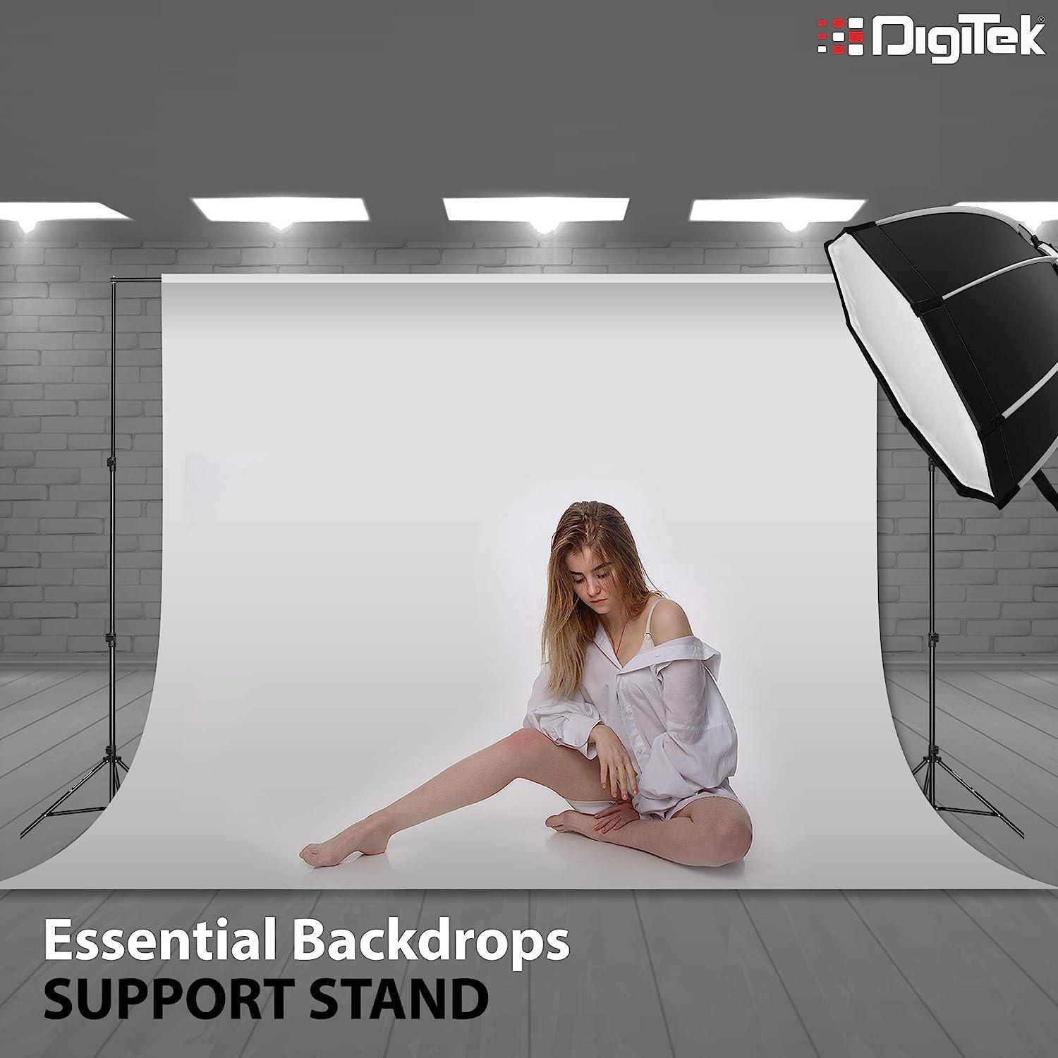 Digitek (DBSK-009FT) Studio Background Stand Kit for Backdrop Photography and Videography, Portable and Foldable Stand Kit with Bag - Digitek