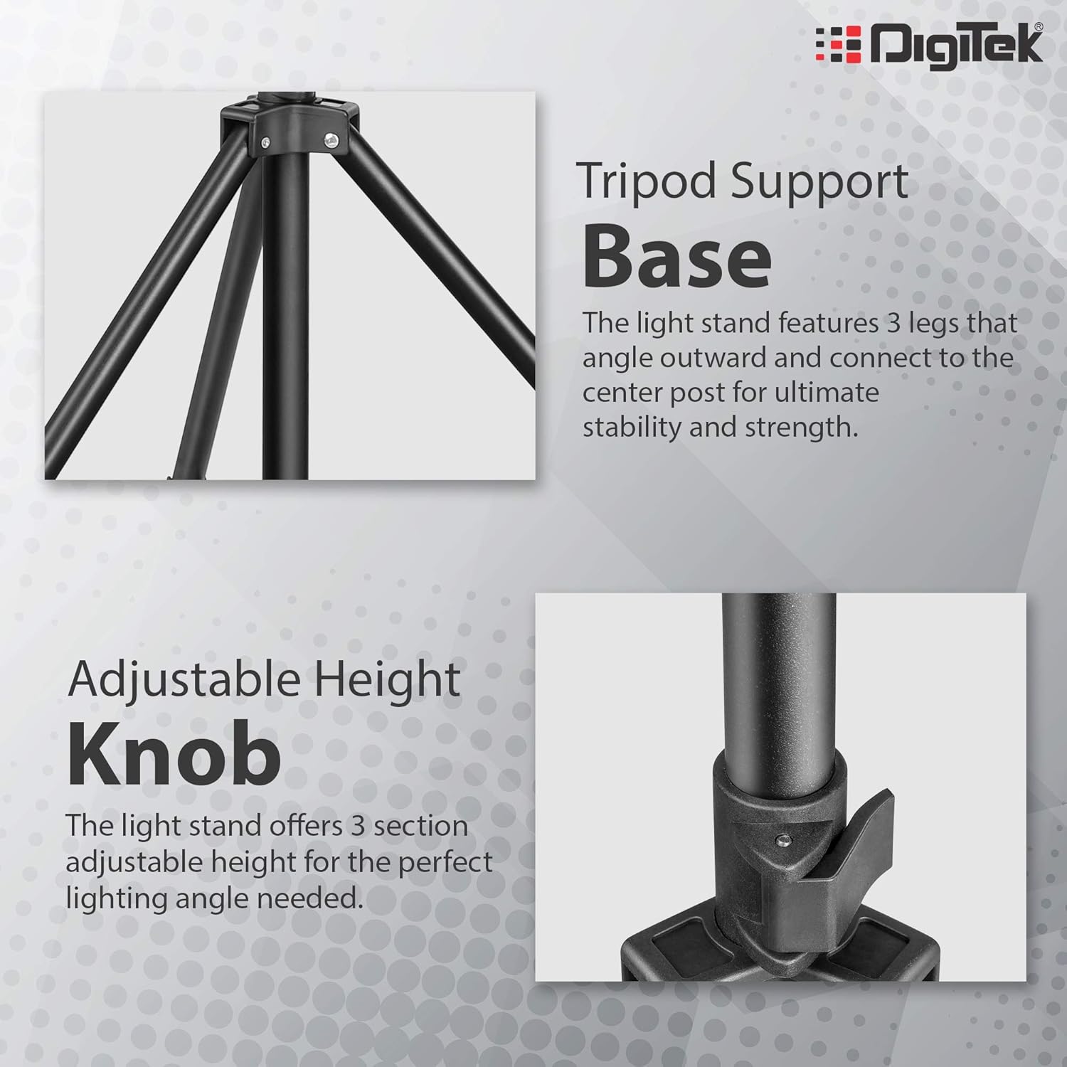 DIGITEK® (DLS-014FT) Lightweight & Portable Aluminum Alloy Light Stand for Ring Light, Reflector, Flash Units, Diffuser, Portrait, Softbox, Studio Lighting & More Ideal for Outdoor & Indoor Shoots