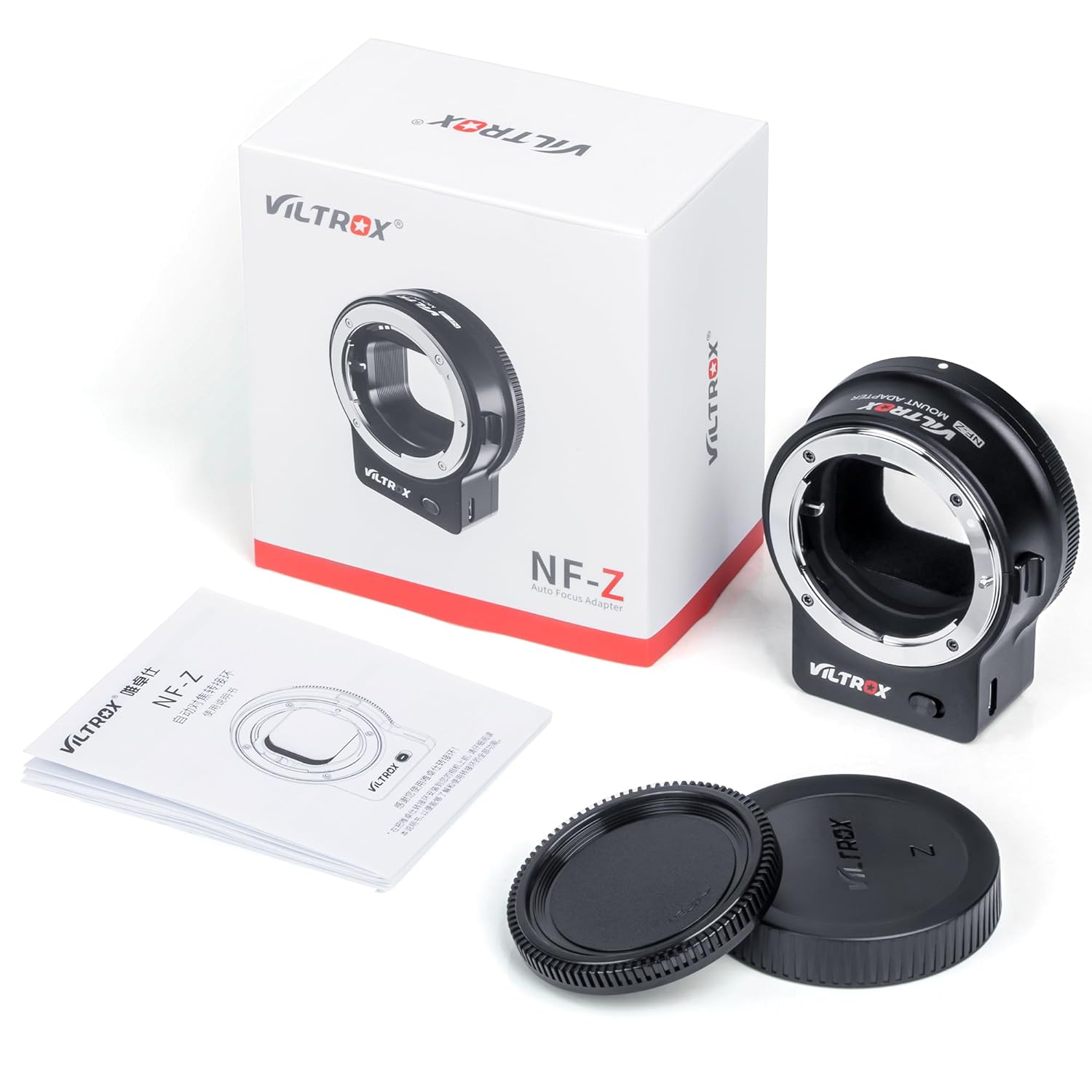 VILTROX NF-Z Auto Foucs Lens Adapter, Design for Nikon F-Mount Lens to Z-Mount Camera, Compatible with Z5 Z50 Z6 Z6II Z7 Z7II Zfc Cameras - Digitek