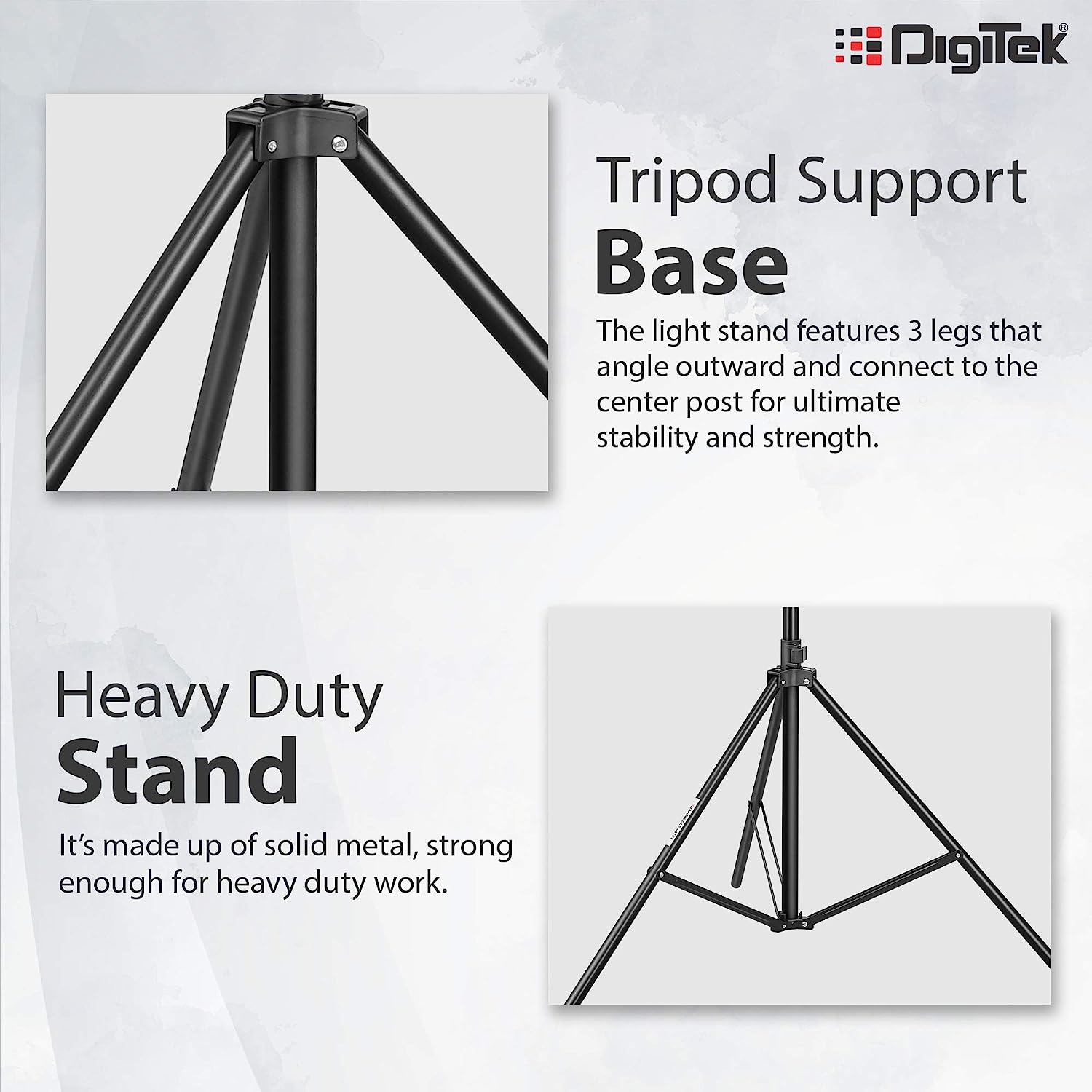 Digitek (DLS-9FT) Lightweight & Portable Aluminum Alloy Light Stand for Ring Light, Reflector, Flash Units, Diffuser, Portrait, Softbox, Studio Lighting & More Ideal for Outdoor & Indoor Shoots