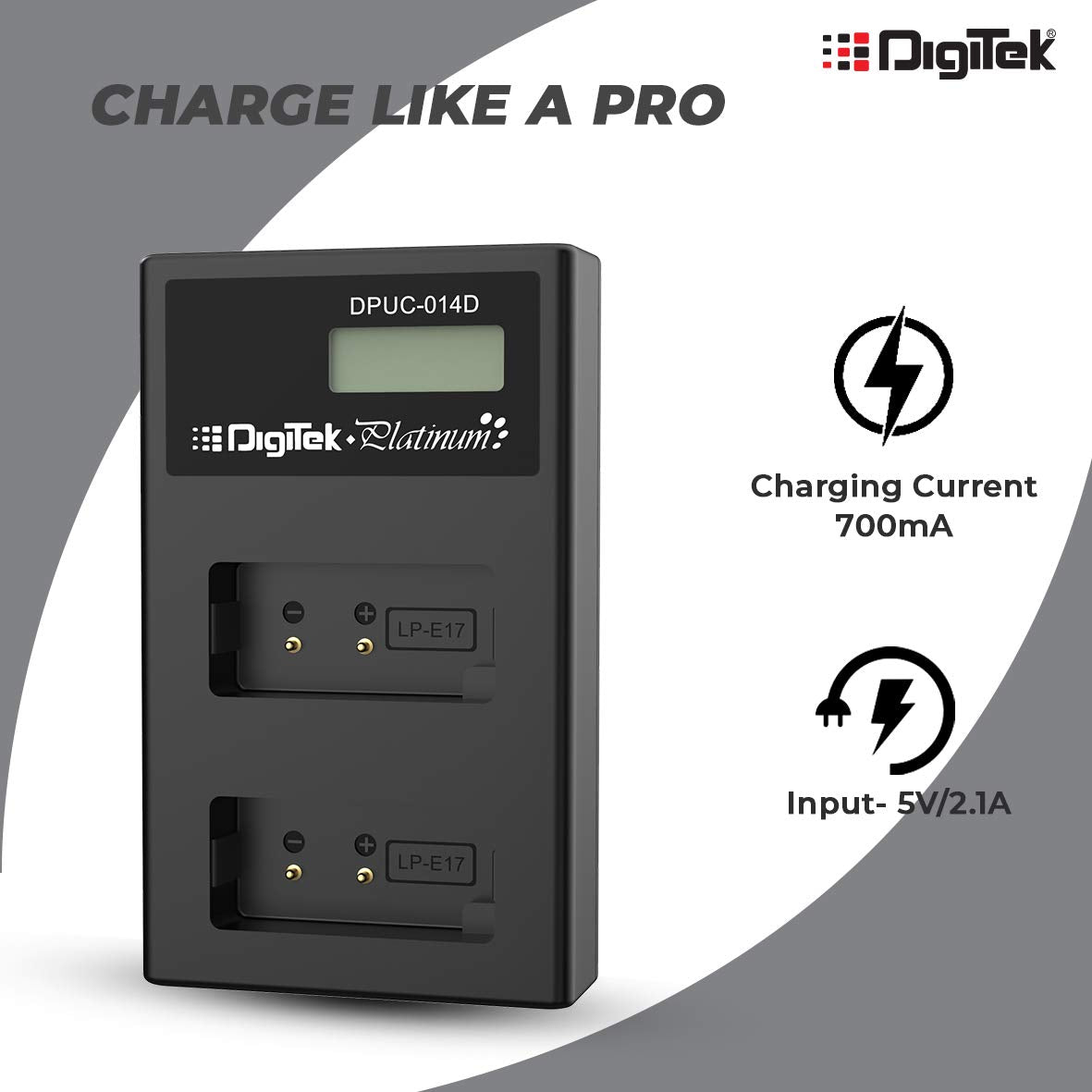 Digitek (DPUC 014S (LCD MU) LPE17 for LPE17 ) Platinum Charger DPUC 014S (LCD MU) LPE17 for LPE17 Battery - Digitek