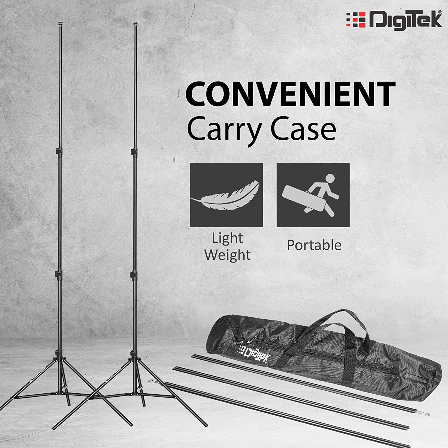 DIGITEK (DBSK-010FT) Studio Background Stand Kit (9ft x 10ft) for Backdrop Photography and Videography, Portable and Foldable Stand Kit with Carry Bag