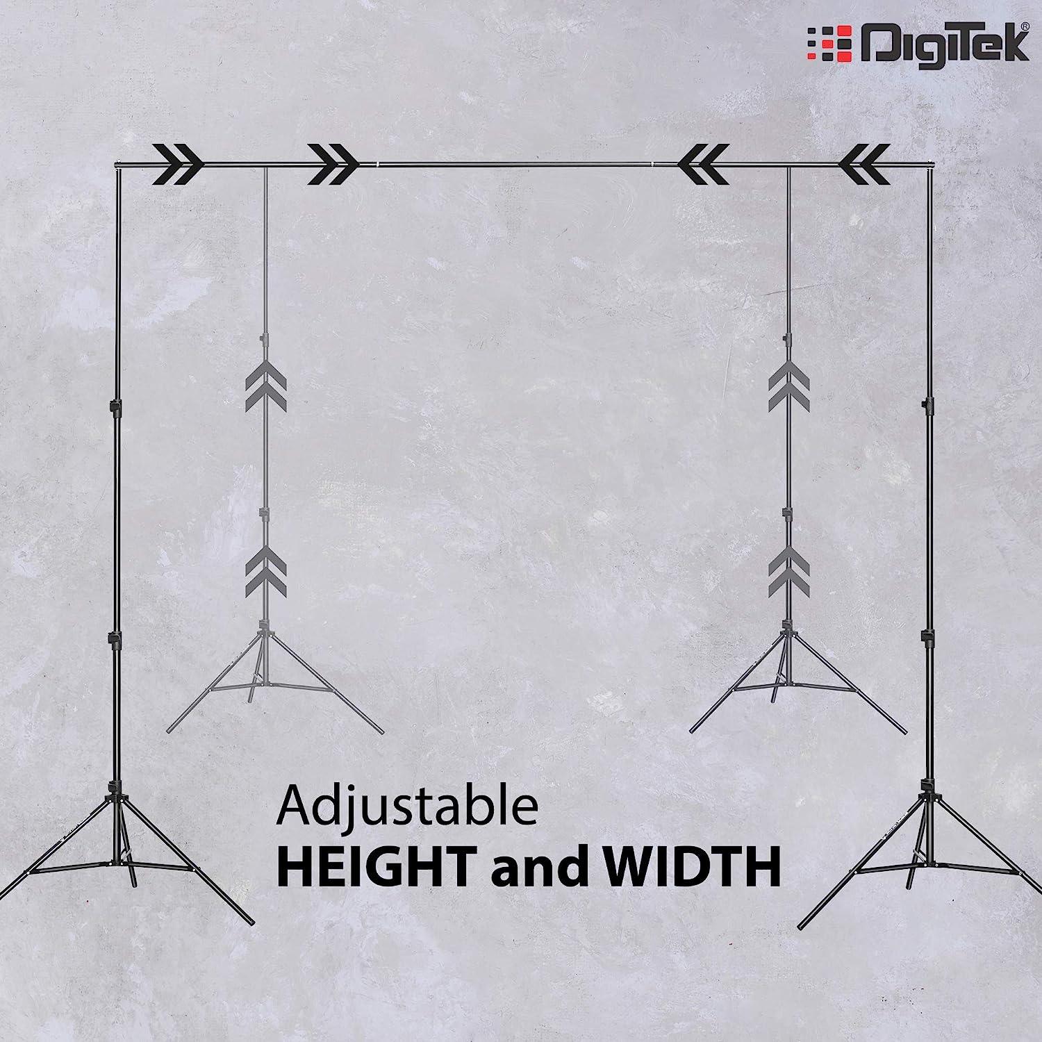 Digitek (DBSK-009FT) Studio Background Stand Kit for Backdrop Photography and Videography, Portable and Foldable Stand Kit with Bag - Digitek