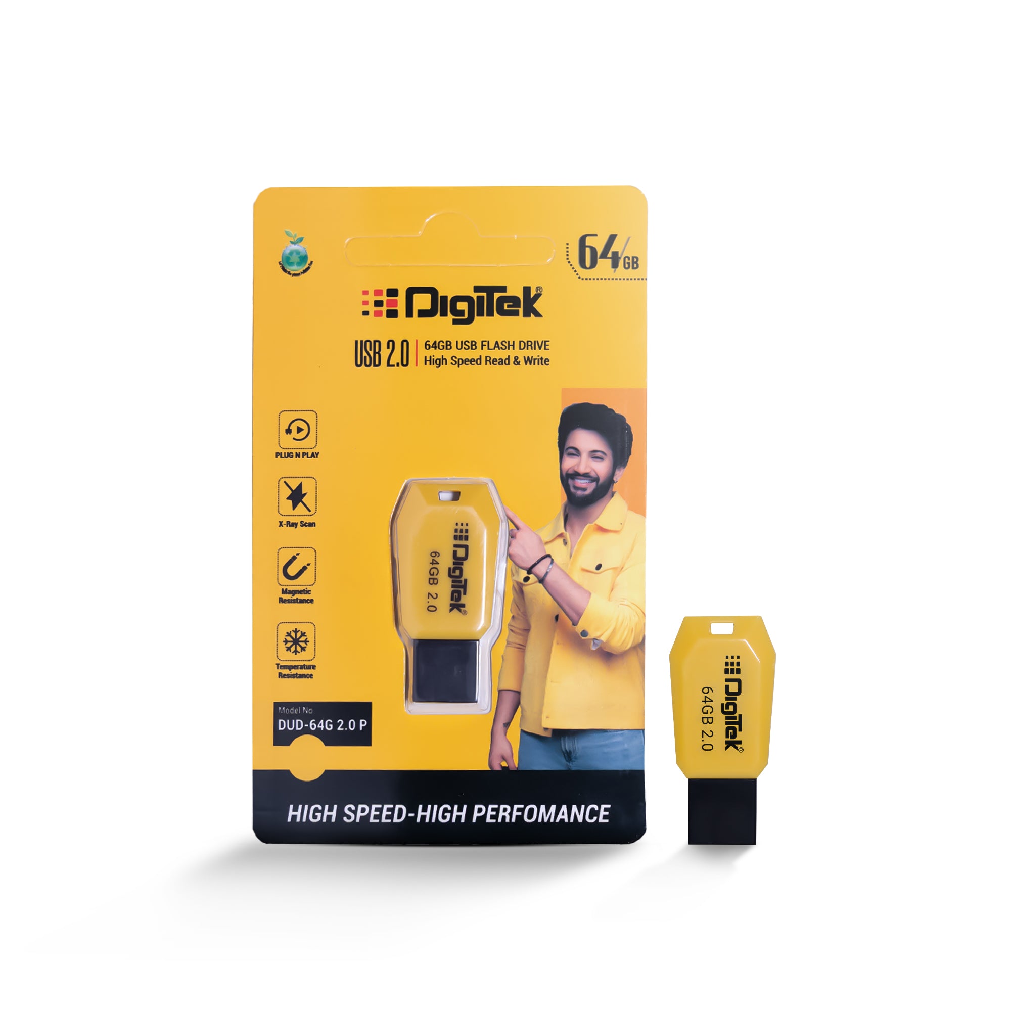 Digitek (DUD 2.0 P 64GB) High-Speed 64GB USB Pen Drive – Fast Data Storage & Transfer, Plug & Play, X-Ray, Magnetic & Temperature Resistant – Ideal for Laptops, Smart TVs, Car Audio & More