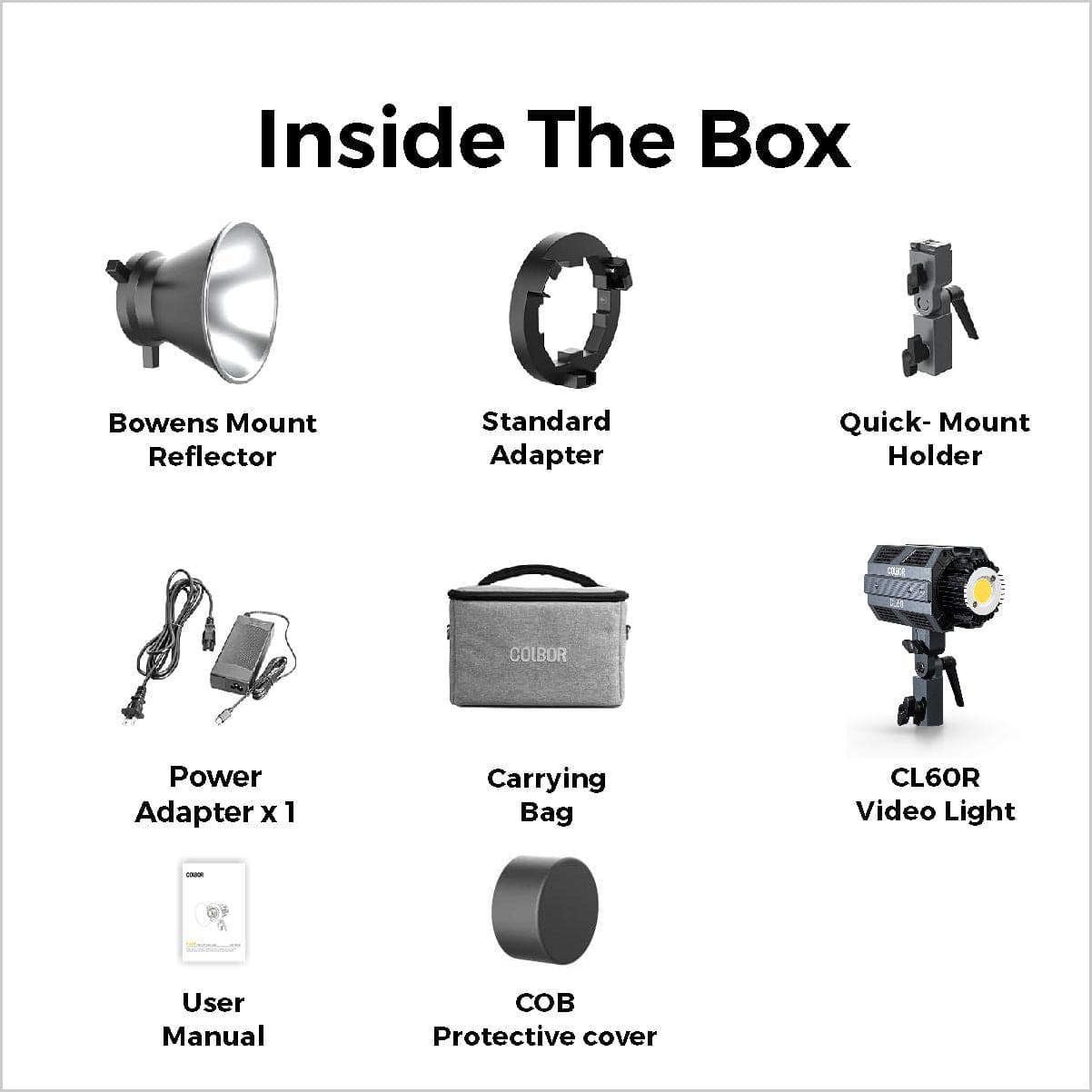 COLBOR CL60 COB Video Light,Power 65W,2700K to 6500K,CRI 97+,Only 550g,Support APP Control - Digitek