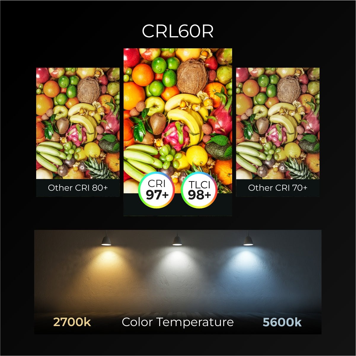 COLBOR CL60R COB Video Light, RGBWW 65W Full Color 2700K-6500K Bowens Mount APP Control - Digitek