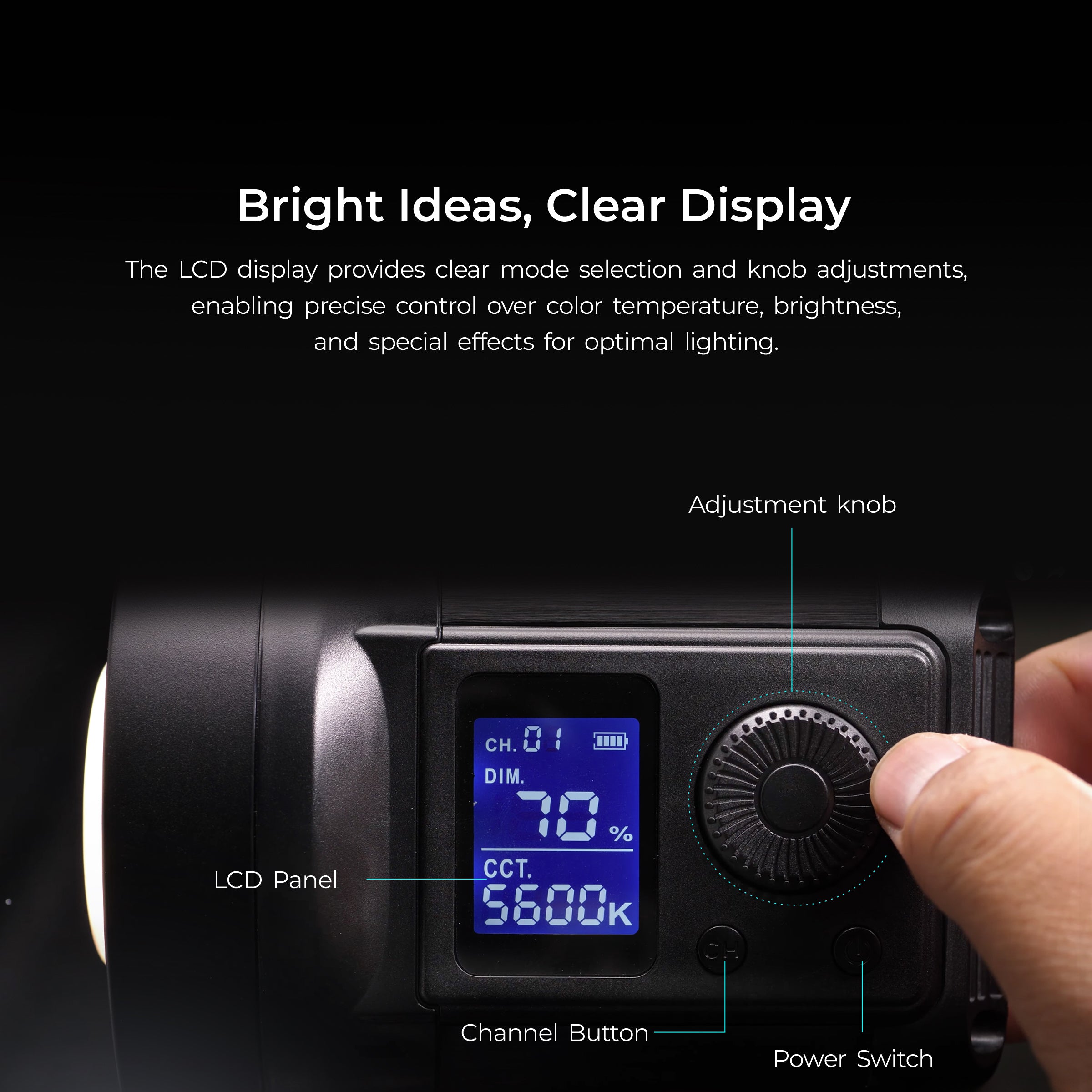 Digitek (DCL-100WBC DC RGB Combo) Light with 18 CM Reflector with AC/DC Support, a Unique Modern Meticulous design for Photographers aesthetic idea. Suitable for all kinds of Professional Photography