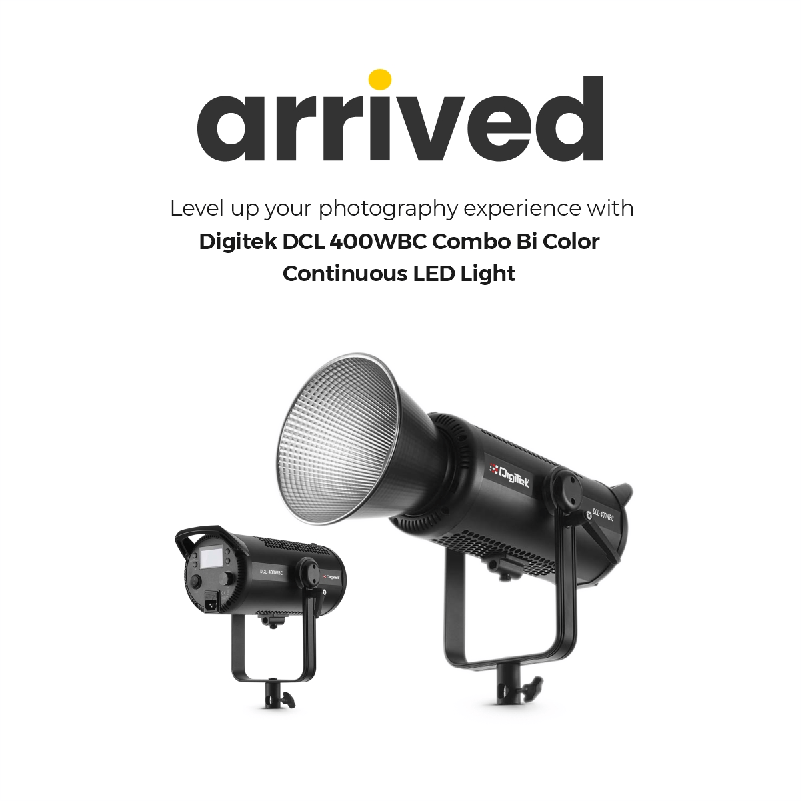 Digitek (DCL-400 WBC Combo) Continuous Light. Built with Solid Aluminium Alloy Frame. The Light has a Bi- Color 2700-6500K + 200 Output and a High CRI Rating - Digitek