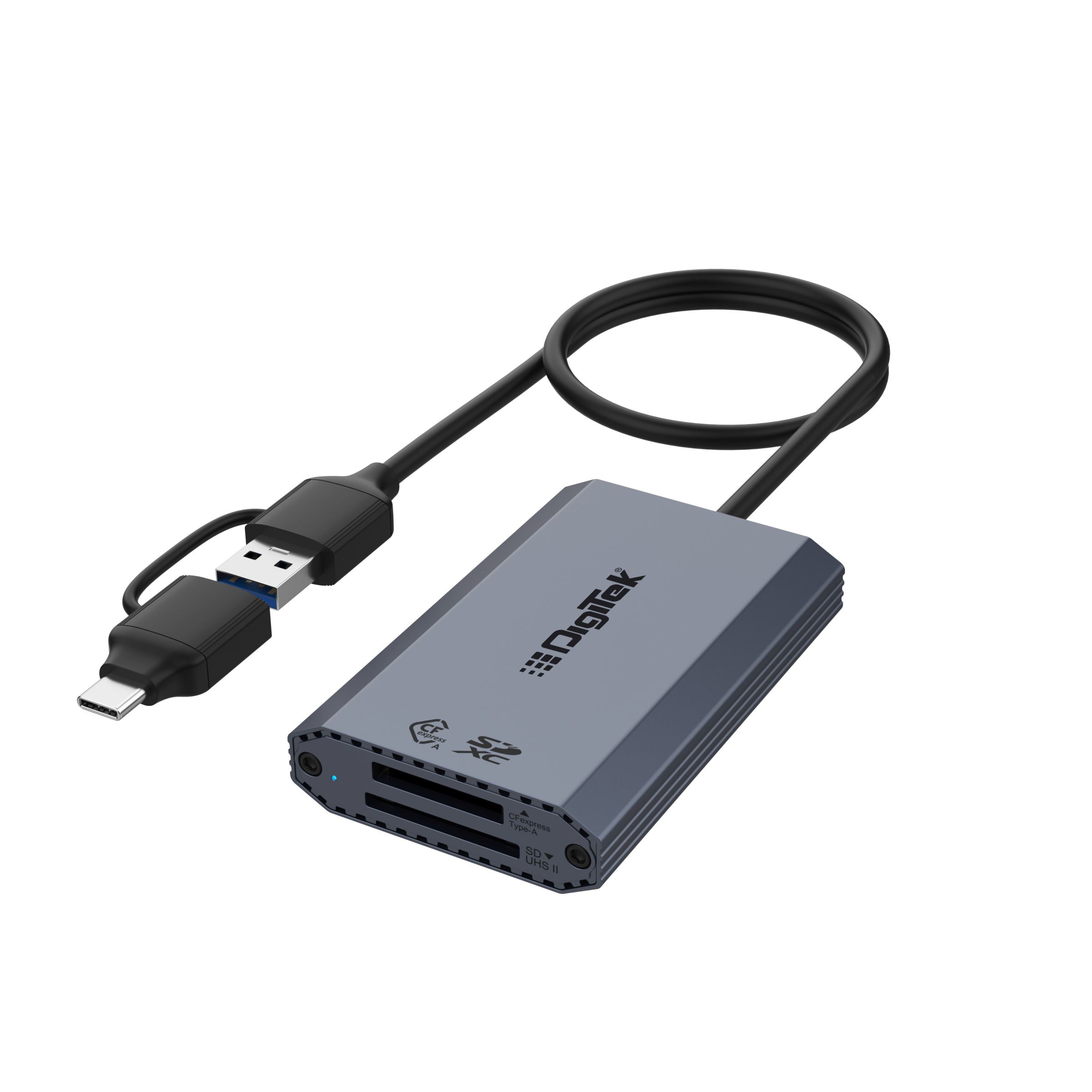 Digitek DCR-101 CFA 2-in-2 CF Express Type A & SDXC, USB 3.2 Card Reader - Digitek