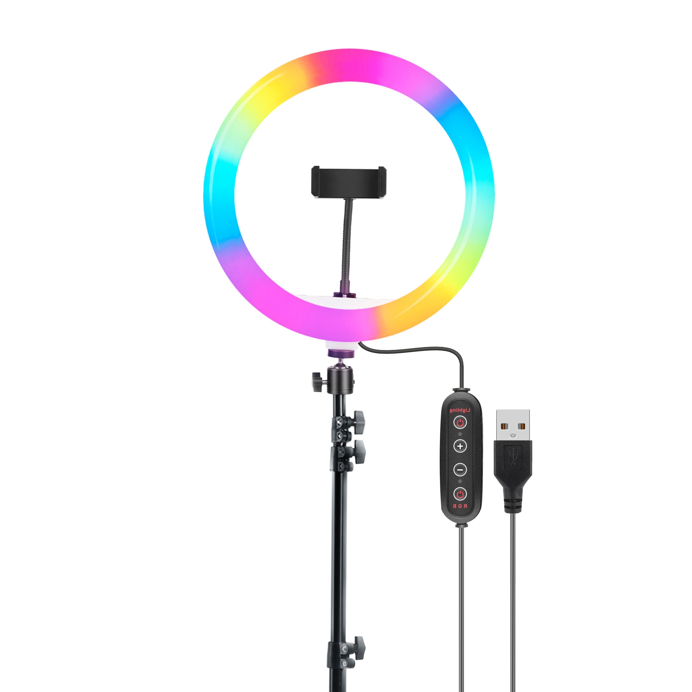 Digitek (DRL-14C RGB) 31cm LED Ring Light with 5 feet Stand for Photo & Video Shoot & More - Digitek