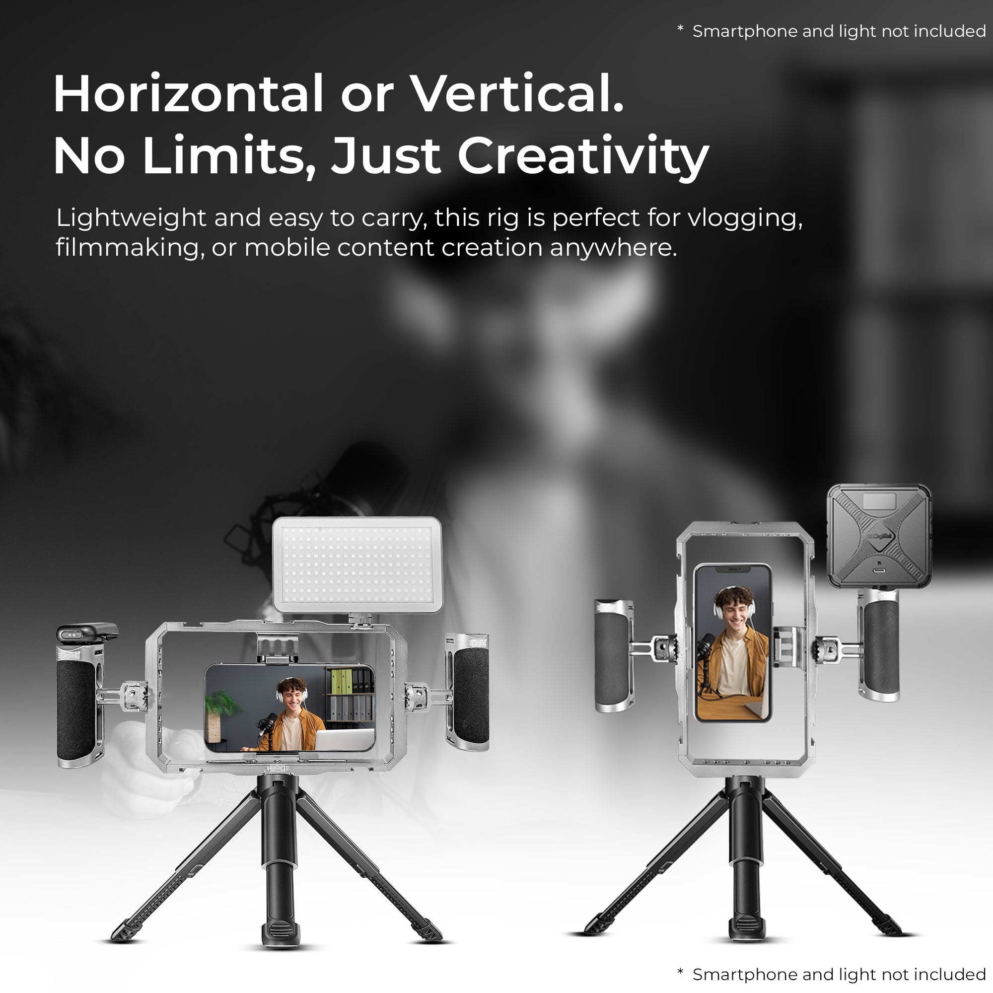 Digitek DSC 001 Aluminium Alloy Universal Type Smartphone Phone Rabbit Cage Video Stabilizer Grip Tripod Mount for Video Maker Videographer