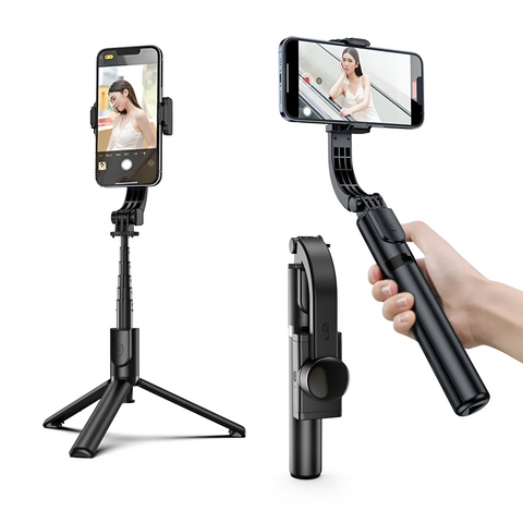 Digitek (DSG 004) Single Axis Auto Balanced Foldable Tripod Smartphone Gimbal & Selfie Stick with Bluetooth Remote & Extendable Rod Compatible with Android & iOS