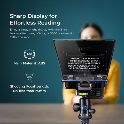 Digitek (DTP-008) 8” Digitek Teleprompter for Smartphone & DSLR Supports w/Remote Control, APP Compatible with iOS & Android System for Video Creator