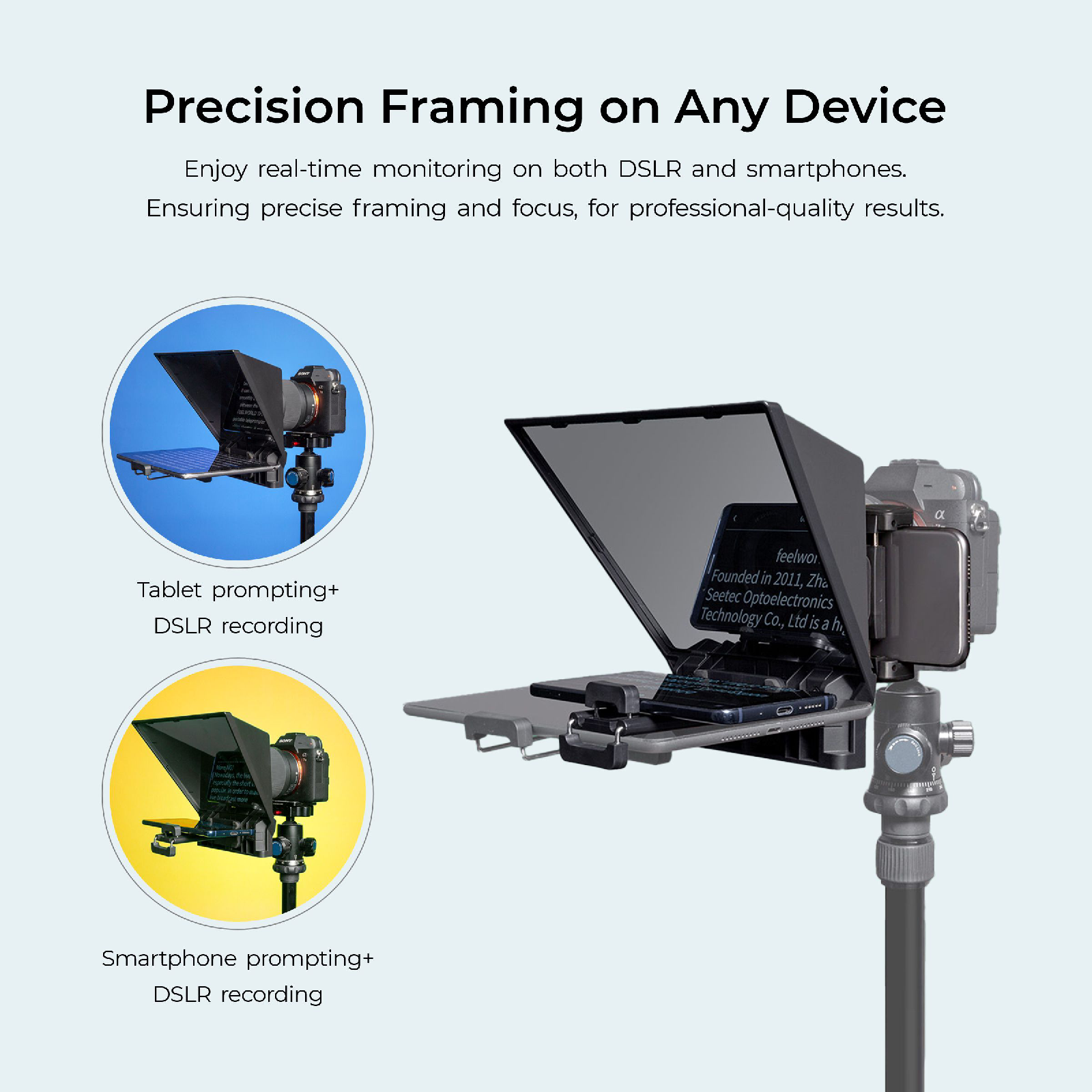 Digitek (DTP-008) 8” Digitek Teleprompter for Smartphone & DSLR Supports w/Remote Control, APP Compatible with iOS & Android System for Video Creator