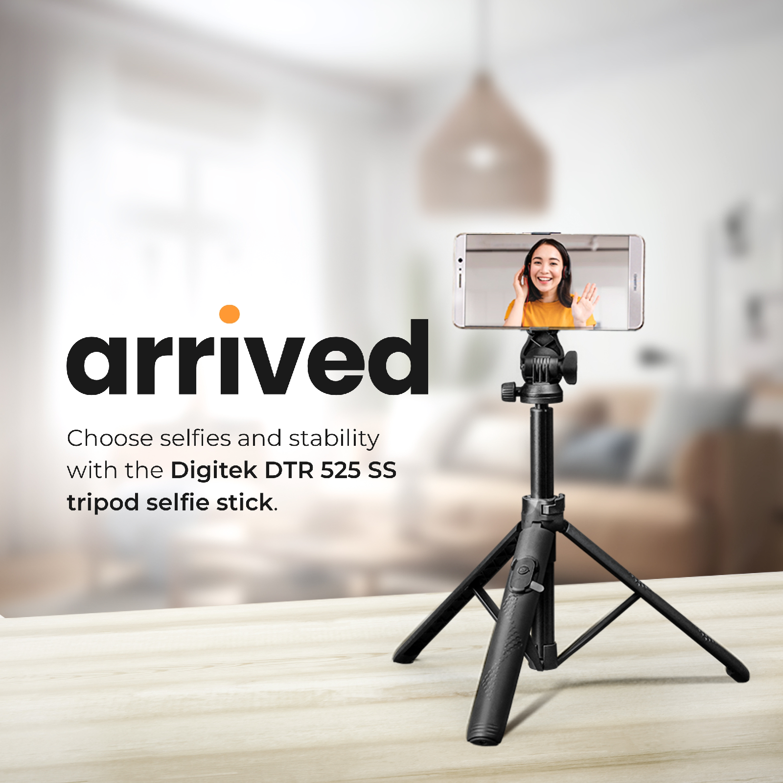 Digitek (DTR-525 SS) Portable Tripod Selfie Stick with Wireless Remote & amp; 3 Legs Tripod Base Click to open expanded view Digitek DTR-525 SS Portable Tripod Selfie Stick with Wireless Remmote & 3 Legs Tripod Base - Digitek