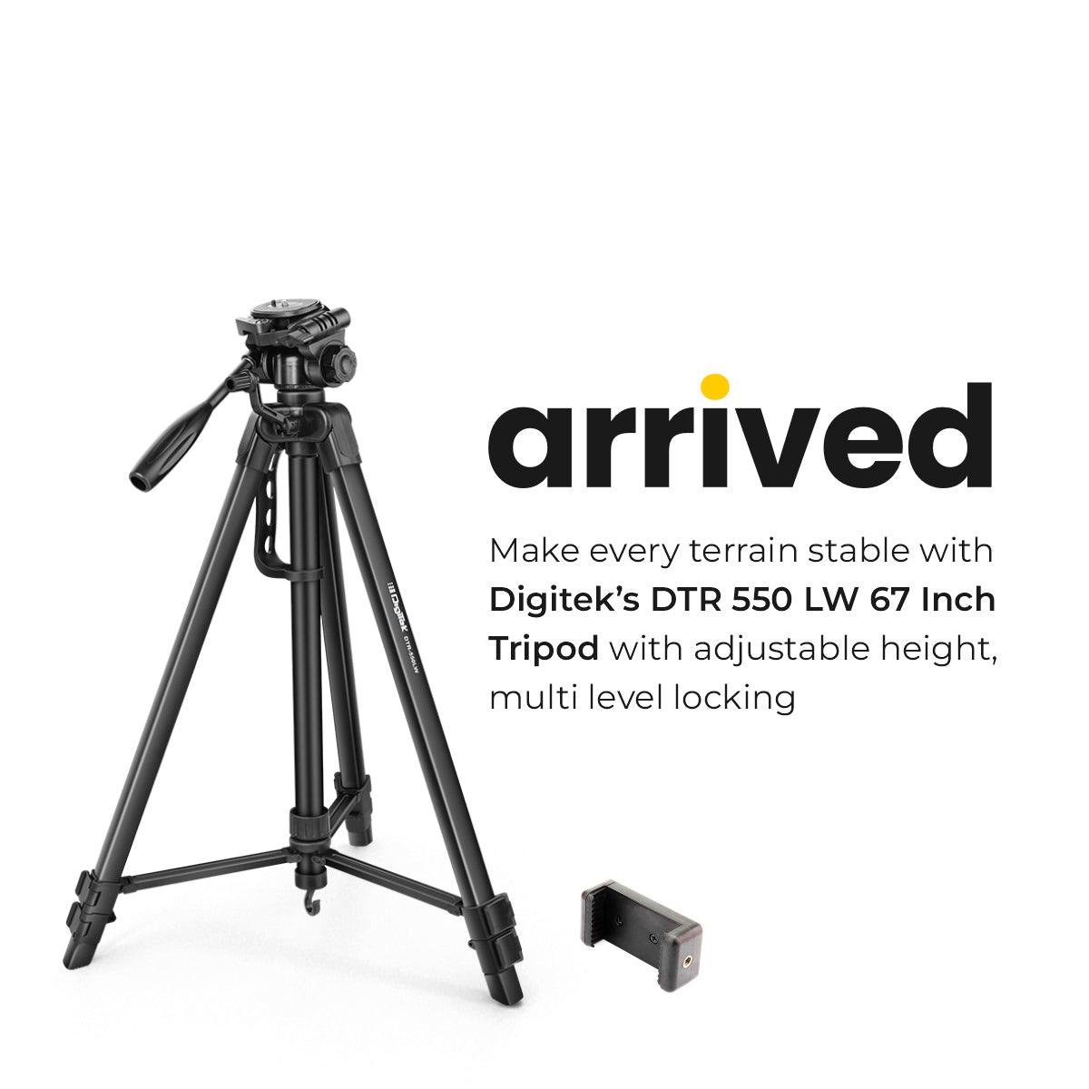 Digitek (DTR-550 LW) (67 Inch) Tripod For DSLR, Camera with Operating Height: 5.57 Feet - Digitek