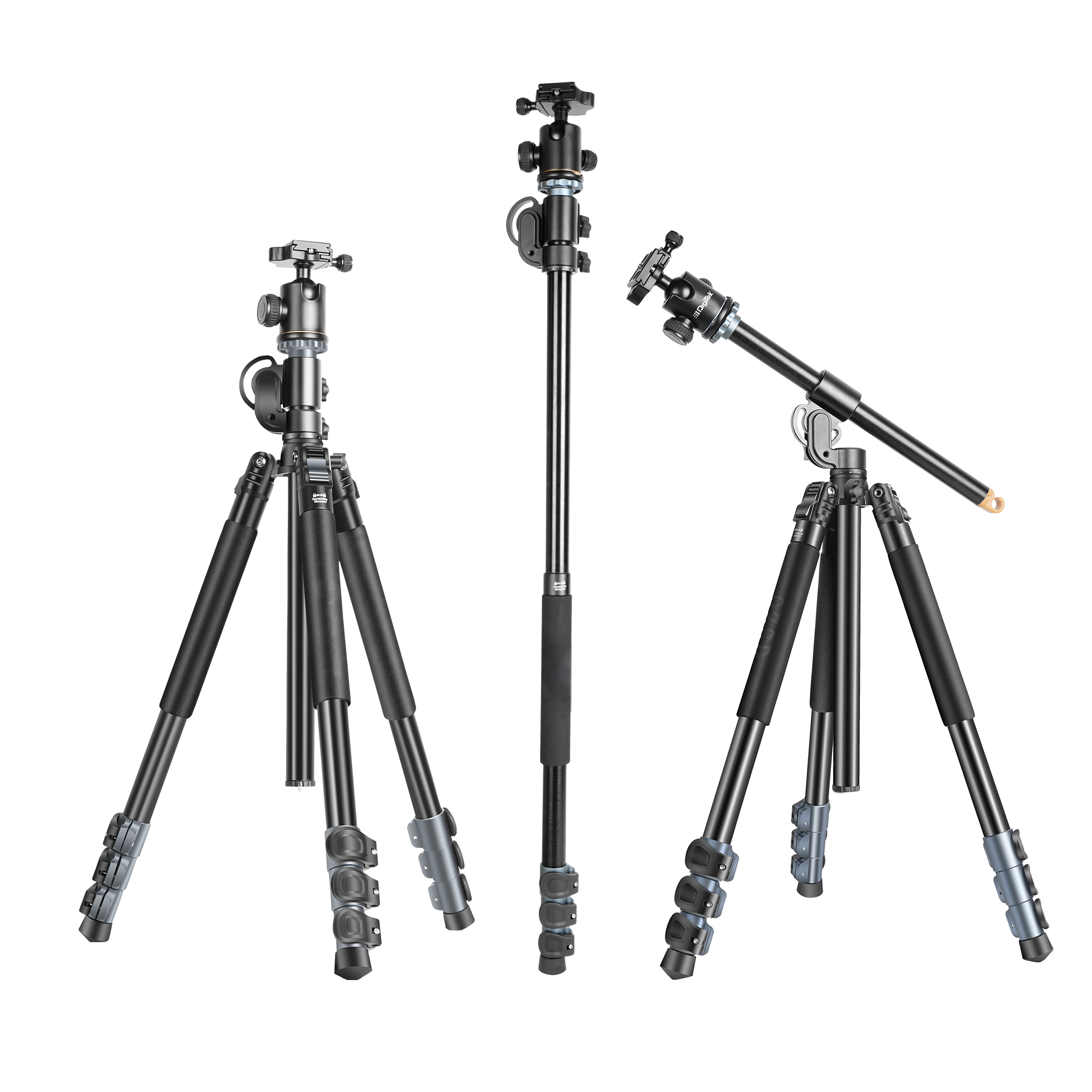 Digitek (DTR 540 BH) Heavy Duty Multi-Angle DV Tripod Cum Monopod, 360° Ball Head, 180° Tilt, Flip Leg Lock, 4-Section Adjustable, 8Kg Max Load, 6.26ft Height, 28mm Tube, Portable for DSLR, Camera & Videography
