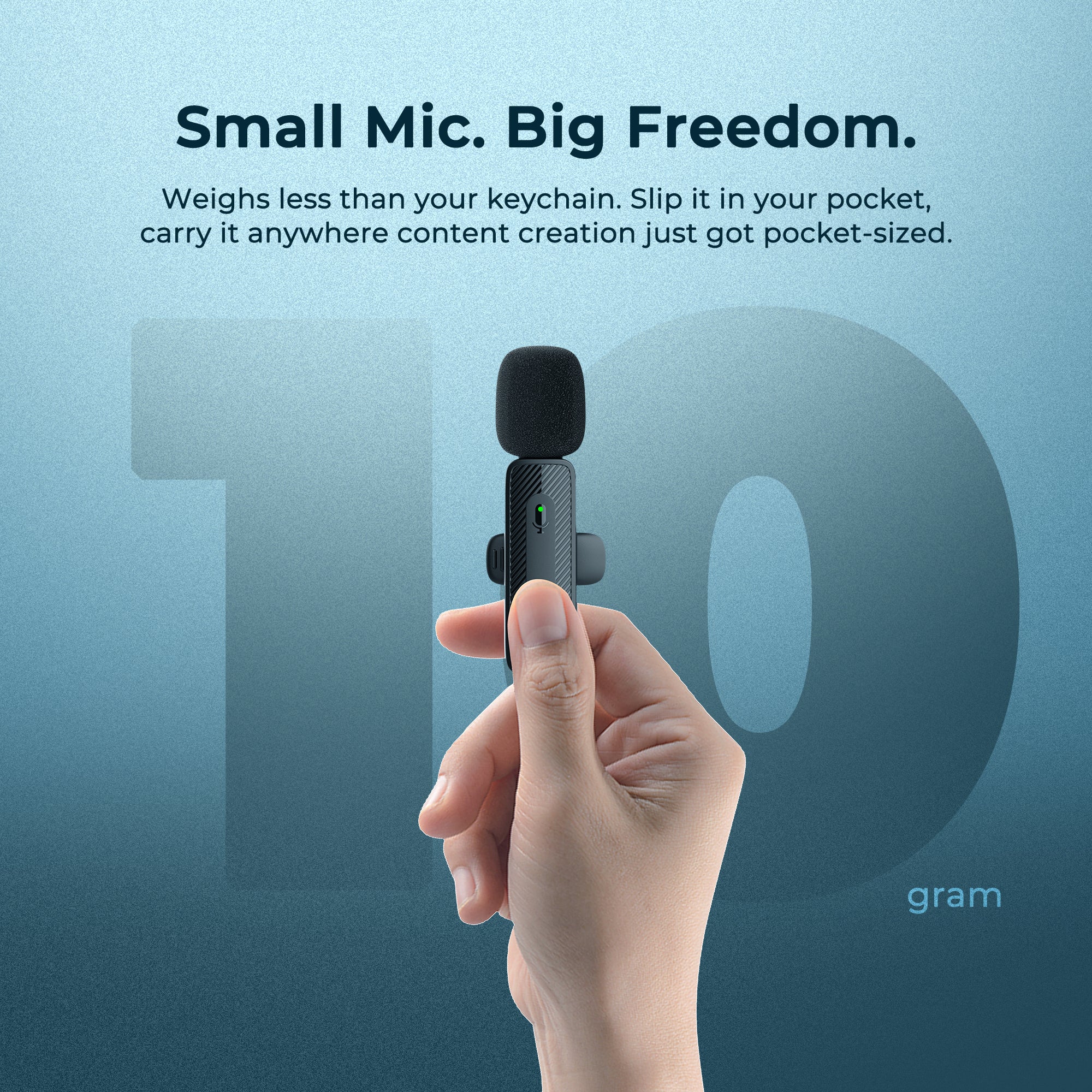 Digitek (DWM-009 PRO) 2.4G 1 Receiver with Lightning Connector & Dual Respondent 2 Microphone, for iPhone X/11/12/13/14 Series