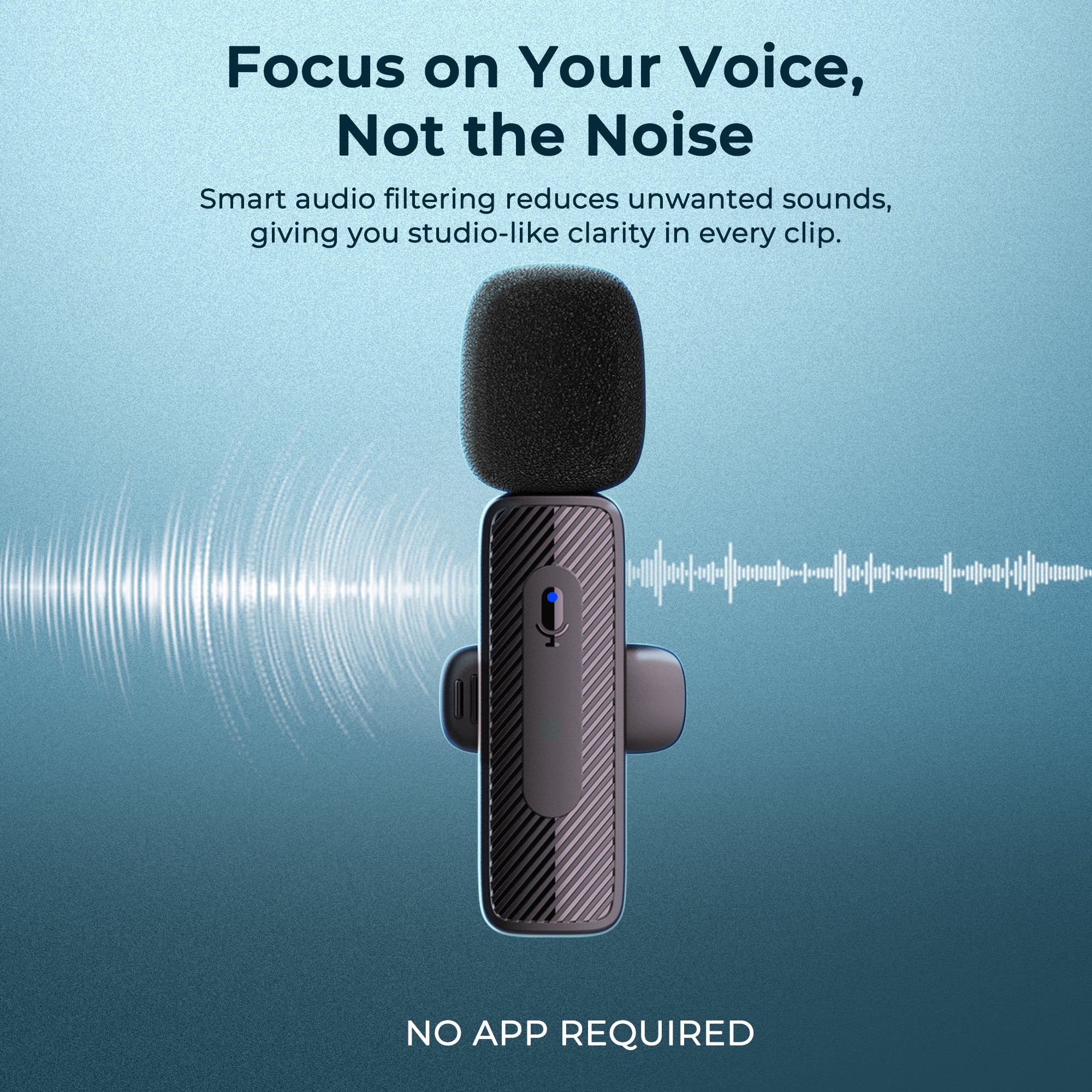 Digitek (DWM-009 PRO) 2.4G 1 Receiver with Lightning Connector & Dual Respondent 2 Microphone, for iPhone X/11/12/13/14 Series