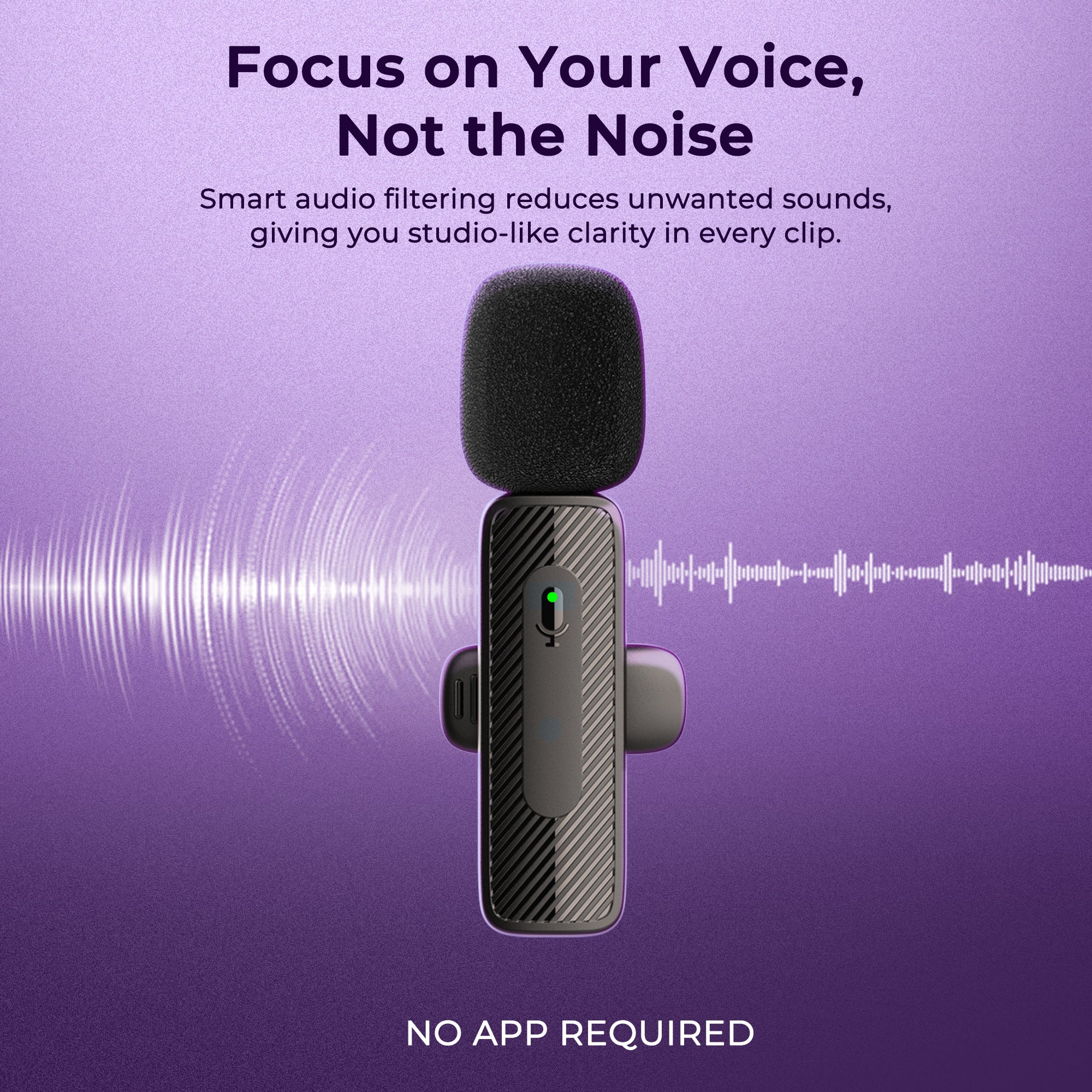 Digitek® (DWM-006 PRO) Wireless Microphone & Receiver with Type-C Connector, 2.4GHz Frequency, 4Hr Battery, 20m Range, For Android Phone & Type-C Devices, Ideal for Voice Recording & Live Streaming