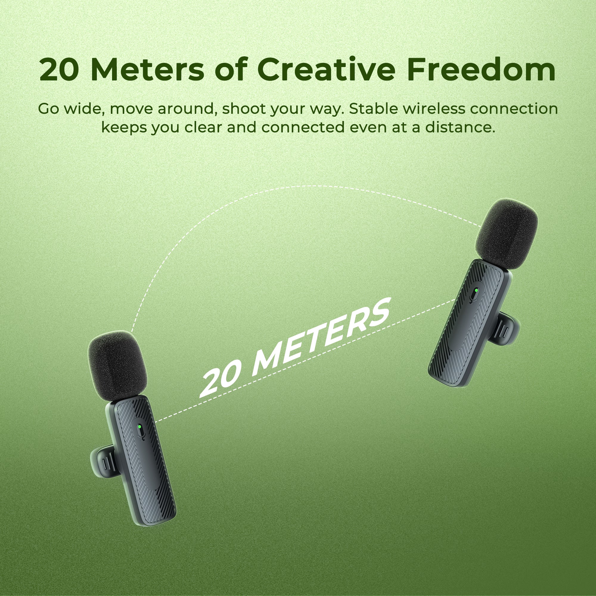 Digitek® (DWM-008 PRO) Wireless Microphone & Receiver with Type-C Connector, 2x Mic System, 2.4GHz Frequency, 4Hr Battery, 20m Range, For Android Devices, Ideal for Voice Recording, & Live Streaming