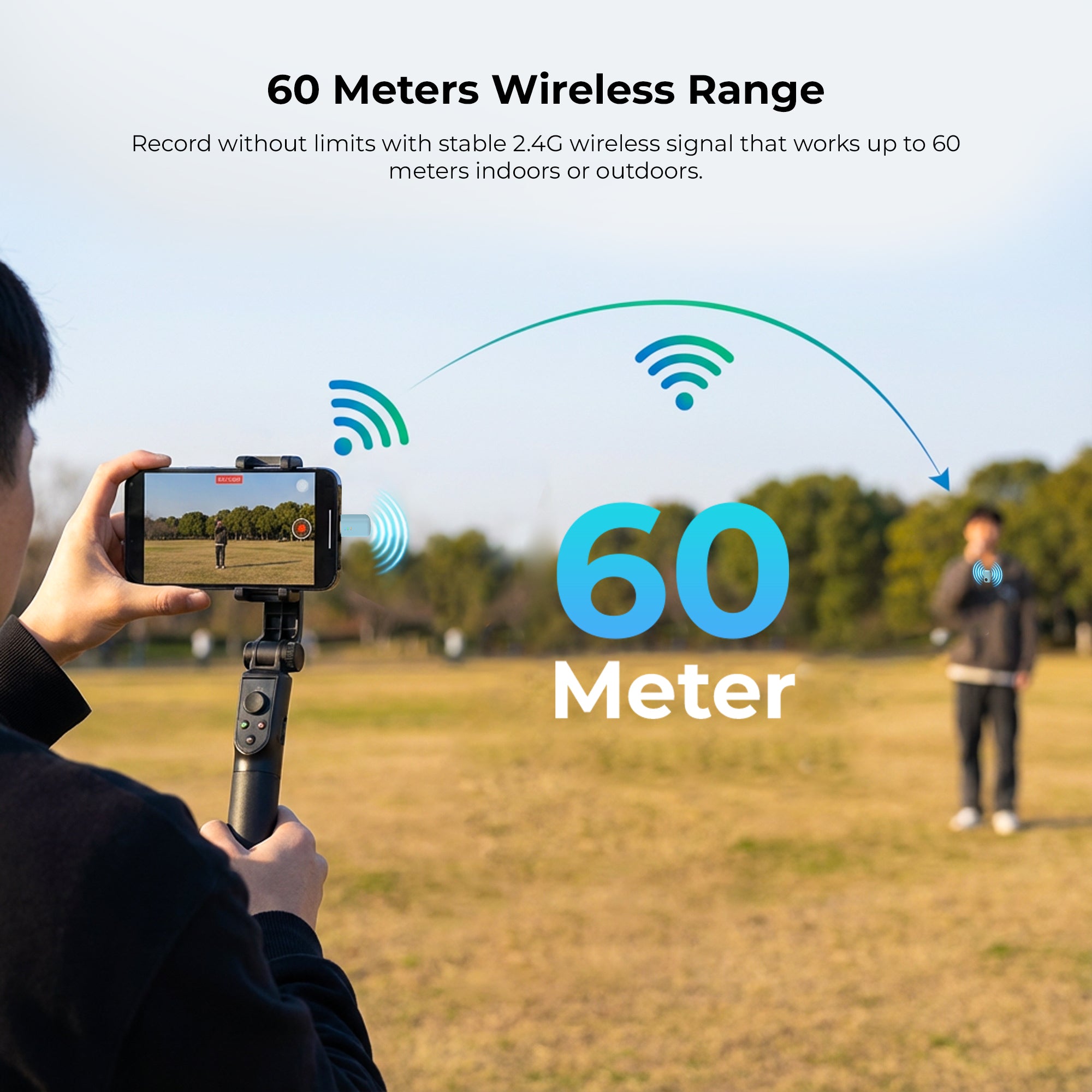 Digitek (DWM 123) 2-in-1 Wireless Microphone System with Charging Case & Magnetic Collar Clip, Type-C Receiver for iPhone 15 & Above, Android Phones, 60m Range, Build in Microphone, For Creators and Vloggers (Blue)