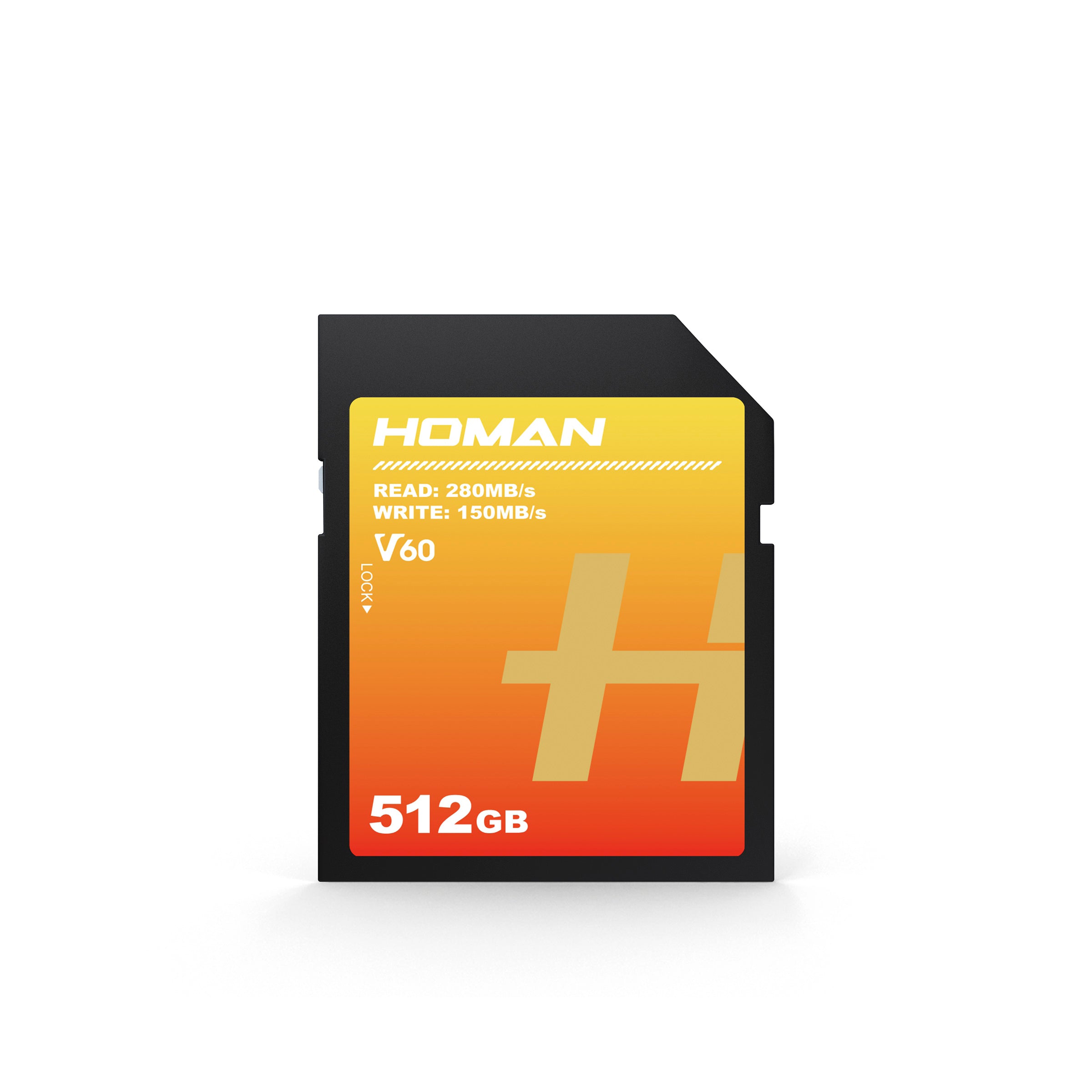 HOMAN UHS-II SD Card (V60) 512GB fit for Any Environmental Temperature from -10 Degree to 70 Degree Celsius with 5 Year Warranty & Recovery - Digitek