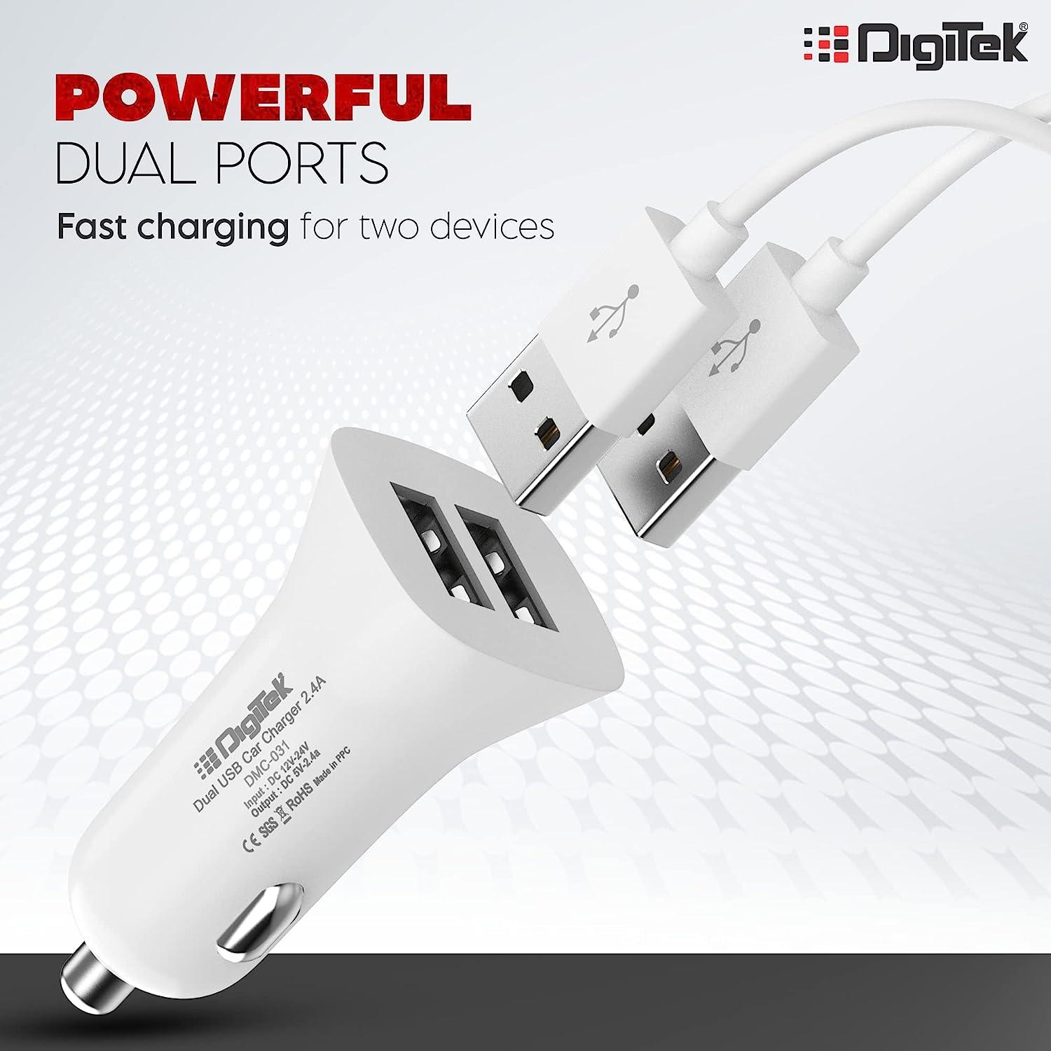 Digitek (DMC 031) High-Speed Dual USB Car Charger 2.4A - Digitek