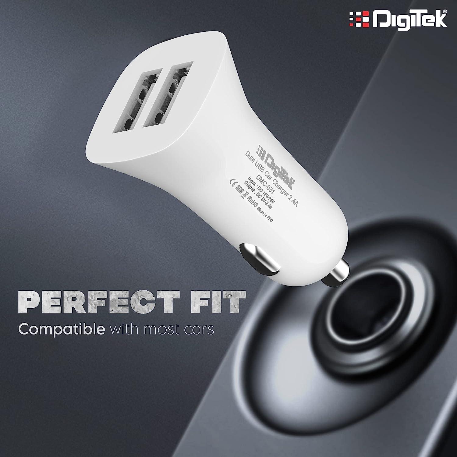 Digitek (DMC 031) High-Speed Dual USB Car Charger 2.4A - Digitek