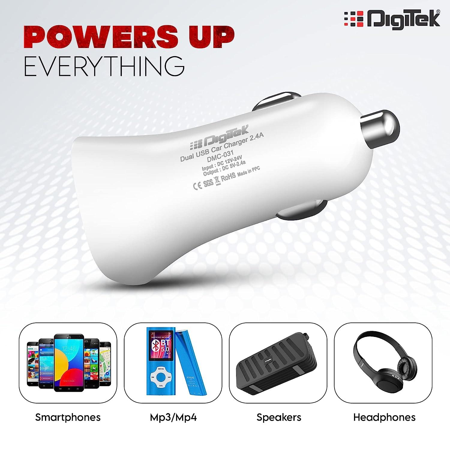 Digitek (DMC 031) High-Speed Dual USB Car Charger 2.4A - Digitek