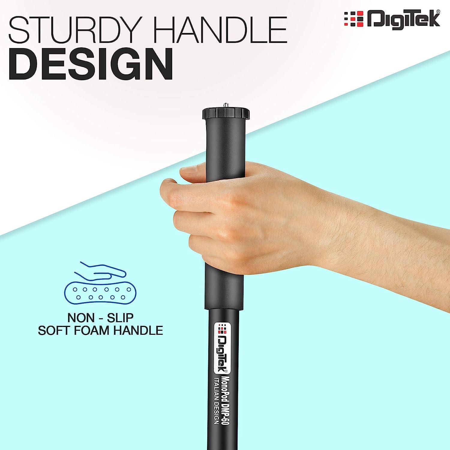 Digitek (DMP 60N) Professional Monopod with 4 Extendable Sections & Dual Mount Thread Adapter (1/4inch and 3/8inch), Load Upto: 5 kgs, Max. Operating Height: 157 cm - Digitek