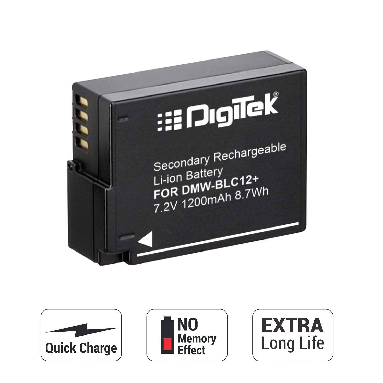 Digitek (DMW-BLC12+) Secondary Li-ion Rechargeable Battery for DMW-BLC12+ (7.2V, 1200mAh) - Digitek