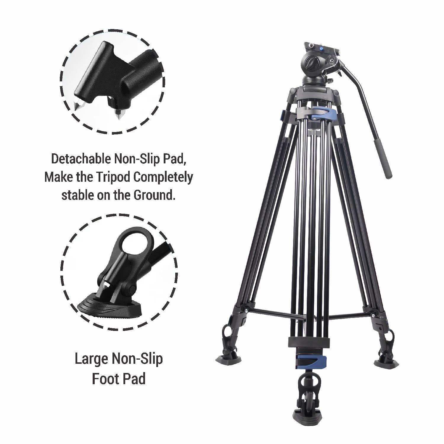 Digitek (DPTR-7060VD) Platinum Heavy Duty Video Tripod Maximum Operating Height: 1849 mm, Max Load Upto: 20 kgs - Digitek