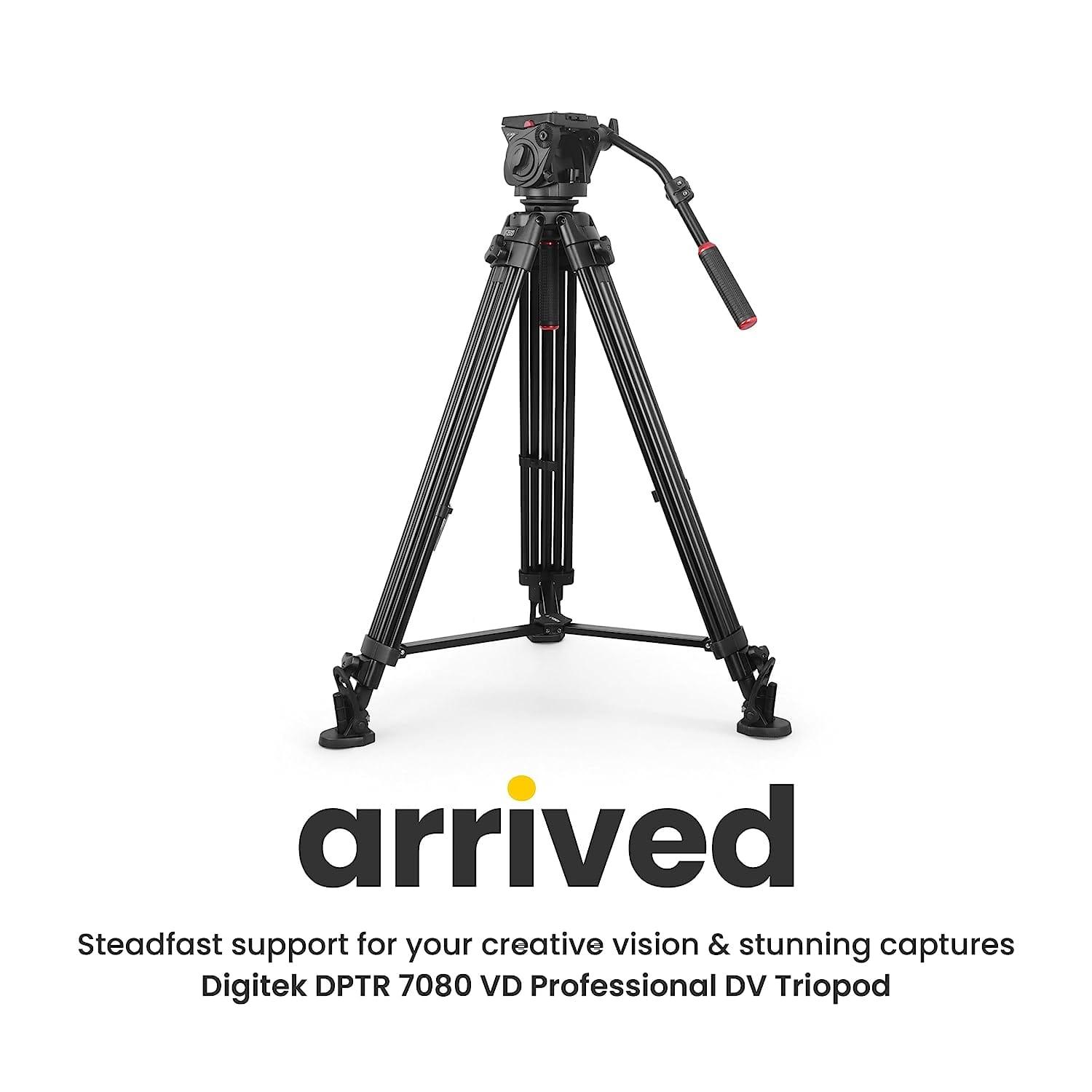 Digitek (DPTR 7080 VD) Platinum Heavy Duty Tripod with Professional Pan Head with Quick Release Plate Maximum Operating Height: 1984 mm, Max Load Upto: 15 kgs - Digitek