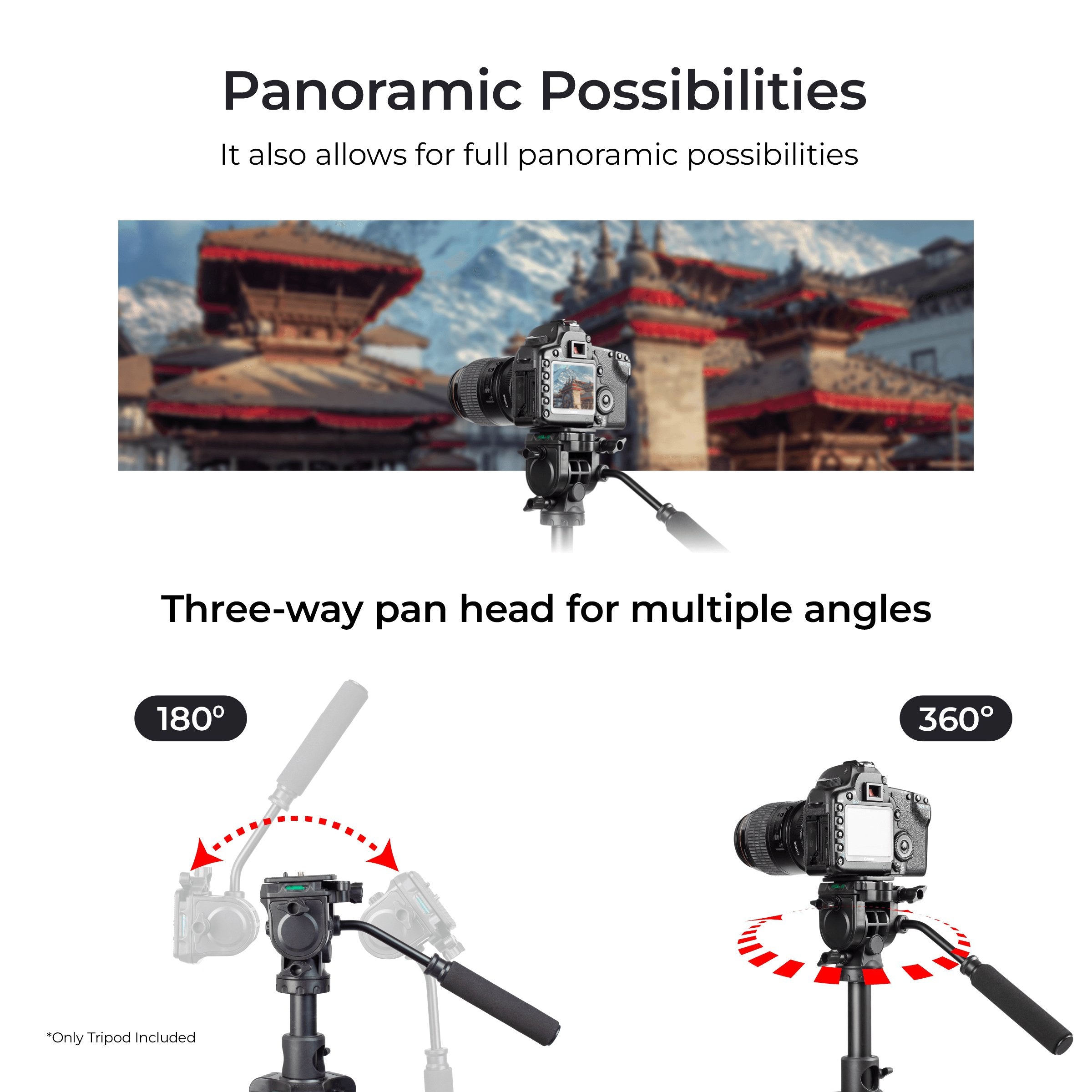 Digitek (DPTR 895VD) Professional Tripod CUM Monopod with Multipurpose Head for Low Level Shoot & Panning for Photography, Videography Suitable for DSLR, DV Camera, Binocular Max Height (6.39Feet) & Max Load 4 to 5 kg. - Digitek